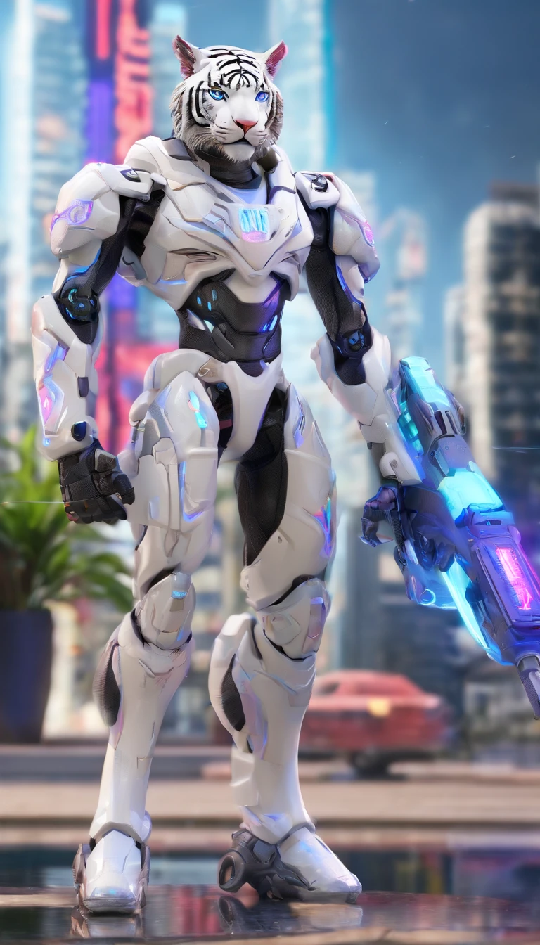 White Tiger, (blind box toy style:1.2), (Full body shot) , 1 transparent girl,Behind him is a transparent Chinese dragon, Transparent Mecha, Exquisite helmet:1.2, Luminescent goggles:1.2, Cyberpunk, Dreamy glow, bright neon lights, clean, White background, ( Global Illumination, Ray traching, nffsw, Unreal Render,Reasonable design, high detal, masutepiece, Best Quality, hyper HD, Cinematic lighting)