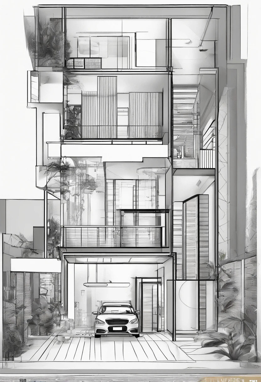Shophouse floor plan size is 11m long and 7m wide, 2 main doors front and rear, 1 door on the side, plan drawing, layout, floor plan view, 2 d overhead view, layout design, above view, very accurate and detailed, full device, RAW photo, Masterpiece, high quality, best quality, authentic, super detail