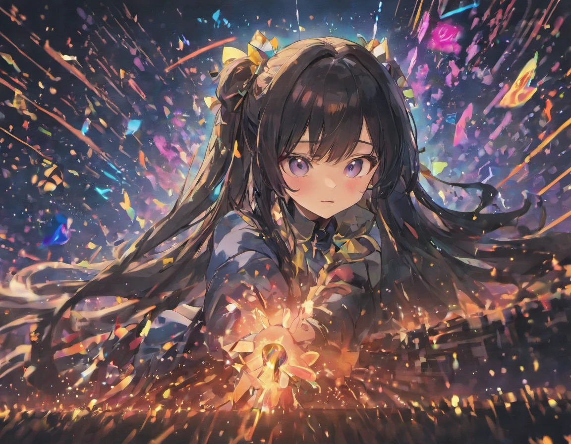 anime girl, small, cure, black long hair