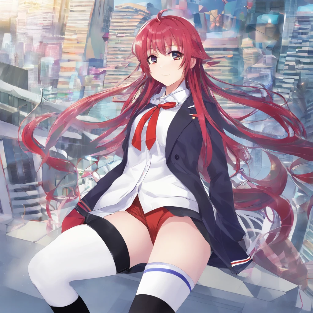 {{masterpiece}},{{best quality}},{{high resolution}},{{caustics}},{{detailed}}, {{1girl,solo,young woman,19 yo}},
convention_hall,tokyo_big_sight,
{{mizuki_takase,comic_party}},white jacket, striped Tshrit,white high socks,red_hair, hair_ribbon,one_side_pony_tail,purple_eye, large breast,white_high_ socks,zettai ryouiki, thighhighs, skindentation,ahoge,one pony tail,thick thighs,