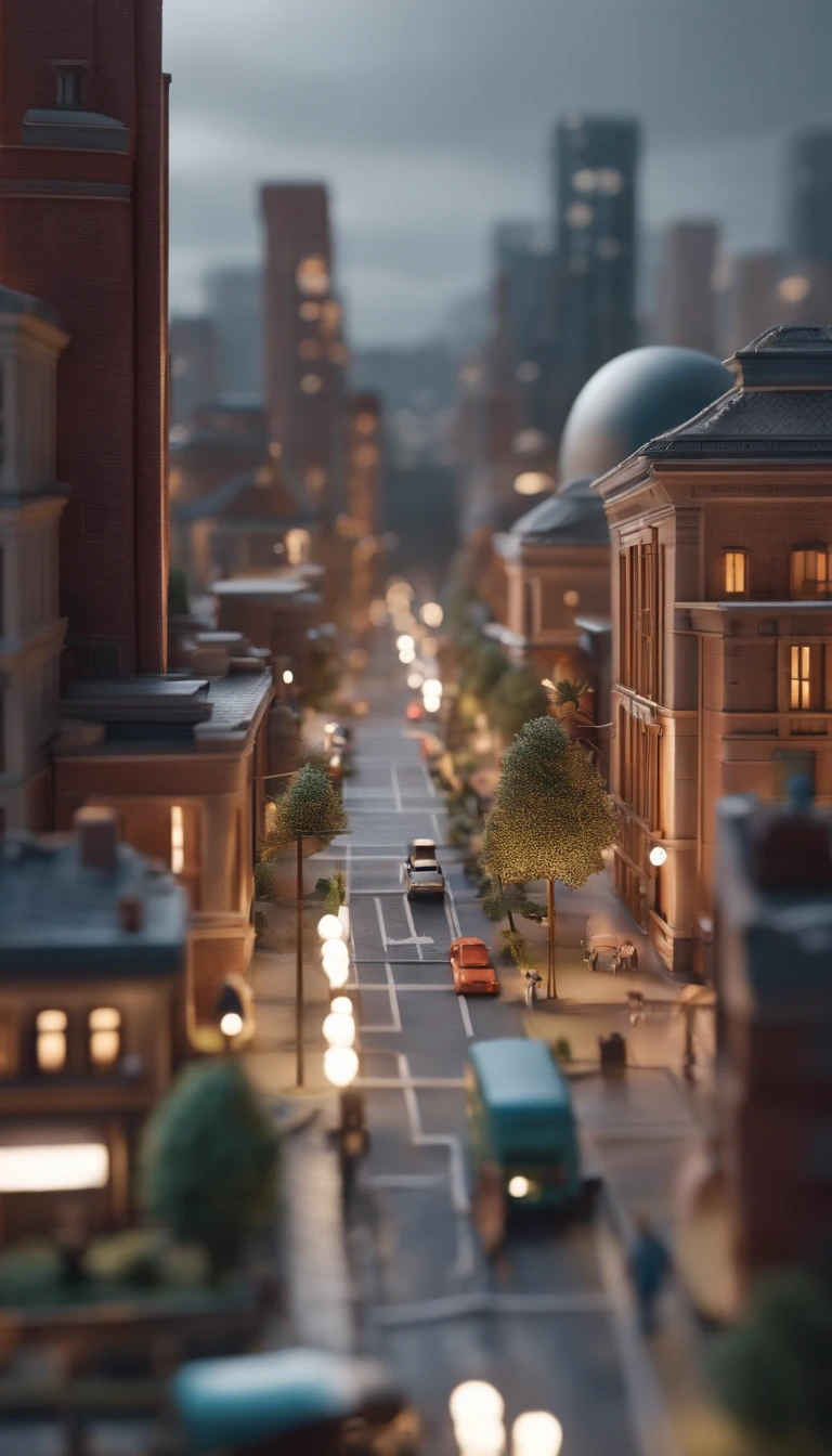 Miniature,Super cute clay world, Isometric view of the city ,cute clay freeze frame animation,City view, 城市，People ，the street，Road,tiltshift, Excellent lighting, isometry，Overlooking 45 degrees，SLG Game Building，Single building，Separate construction of the stadium，greybackground，concept-art，2K，vibrant with colors.3D,Super detail