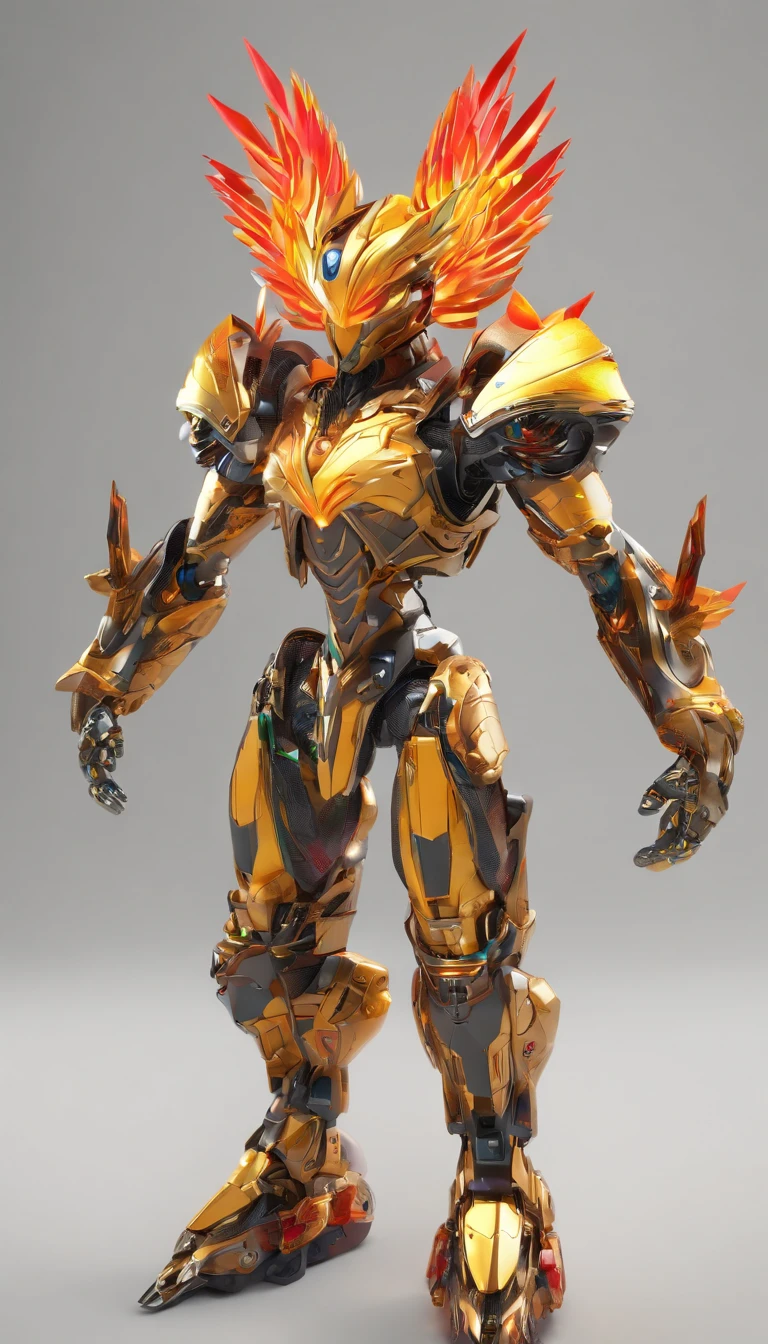 Chinese pheonix, (blind box toy style:1.2), (Full body shot:1.6) , crystal Mecha, Exquisite helmet:1.2, Luminescent goggles:1.2, Cyberpunk, Dreamy glow, bright neon lights, clean, White background, (Global Illumination, Ray traching, nffsw, Unreal Render,Reasonable design, high detal, masutepiece, Best Quality, hyper HD, Cinematic lighting)