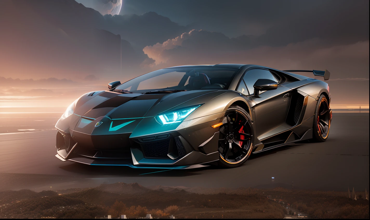 (kuvshinov:1), (samdoesart:1.1), (dreamlikeart:1), (nvinkpunk:1.4), (from_side:1.0), (wide angel view:1.2) Lamborghini Aventador in cyberpunk city, concept art, multi-colored ribbons, old paper texture, highly detailed, (large viewport showing a detailed planet:1.1), (very detailed sky:1.2), (highly detailed background:1.3), highly detailed, concept art, beautiful intricate filegrid facepaint, intricate, elegant