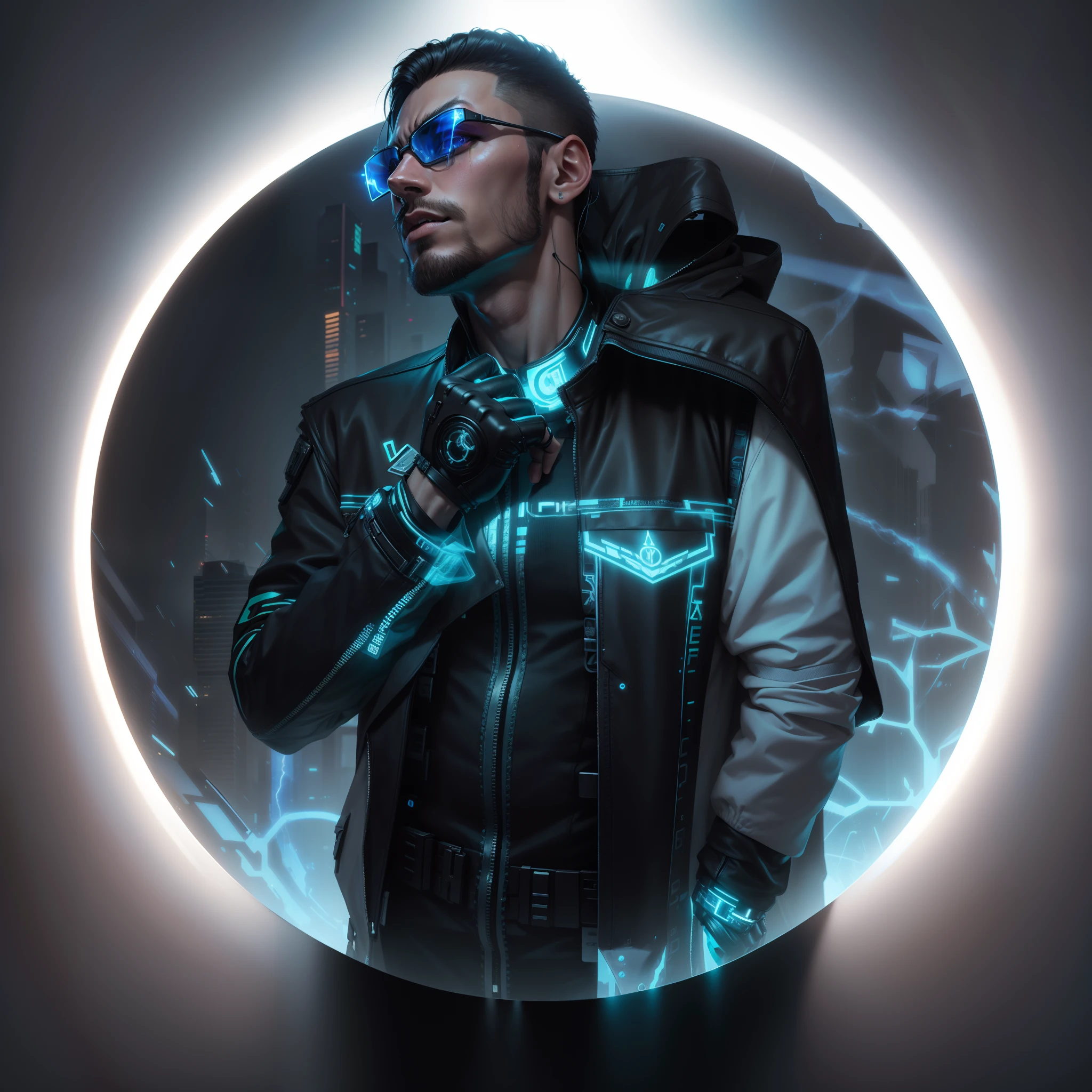 Cyberpunk handsome boy, ultra realistic face, cyberpunk jacket, 8k
