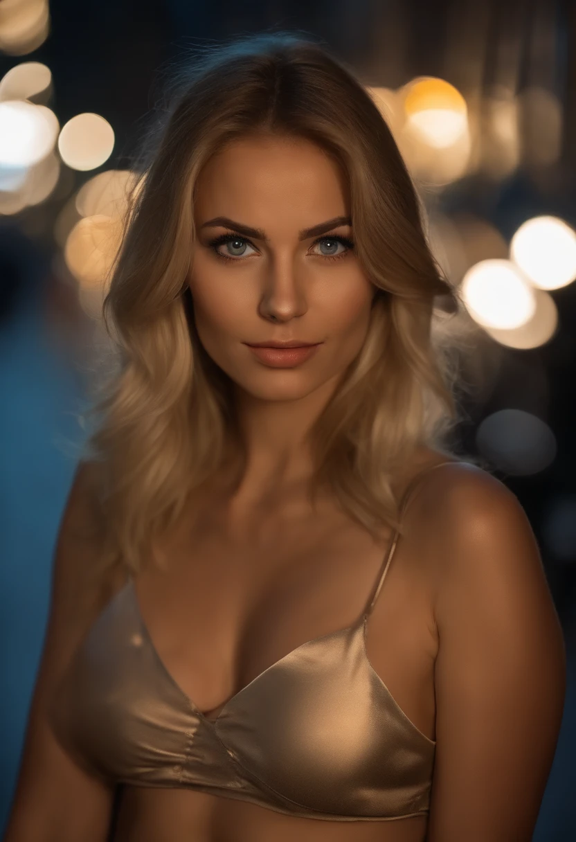 (Selfie, Draufsicht: 1.4), (straight half of the body: 1.4), RAW UHD portrait photo of a 24-year-old blonde (Blue-eyed woman) Eine dunkle Gasse entlanggehen, big boobs,, Stadt bei Nacht, (Rock), (Ausschnitt), Details (Gewebe! , Haar! , Glitzer, Farbe!! , Benachteiligungen: 1.1), shiny eyes with high level of detail (Blick in die Kamera), SLR-Beleuchtung, Spiegelreflexkamera, ultra quality, Sharpness, Depth of field, Filmkorn (Mitte), Fujifilm XT3, kristallklar, Rahmenmitte, Beautiful face, Scharfer Fokus, Streetlight, Neonbeleuchtung, bokeh (schwach beleuchtet), Nacht, (Nachthimmel), Detaillierte Hautporen, Oily skin, Sonnenbrand, Komplexe AugenDetails, full entire body, big boob,cute dimple