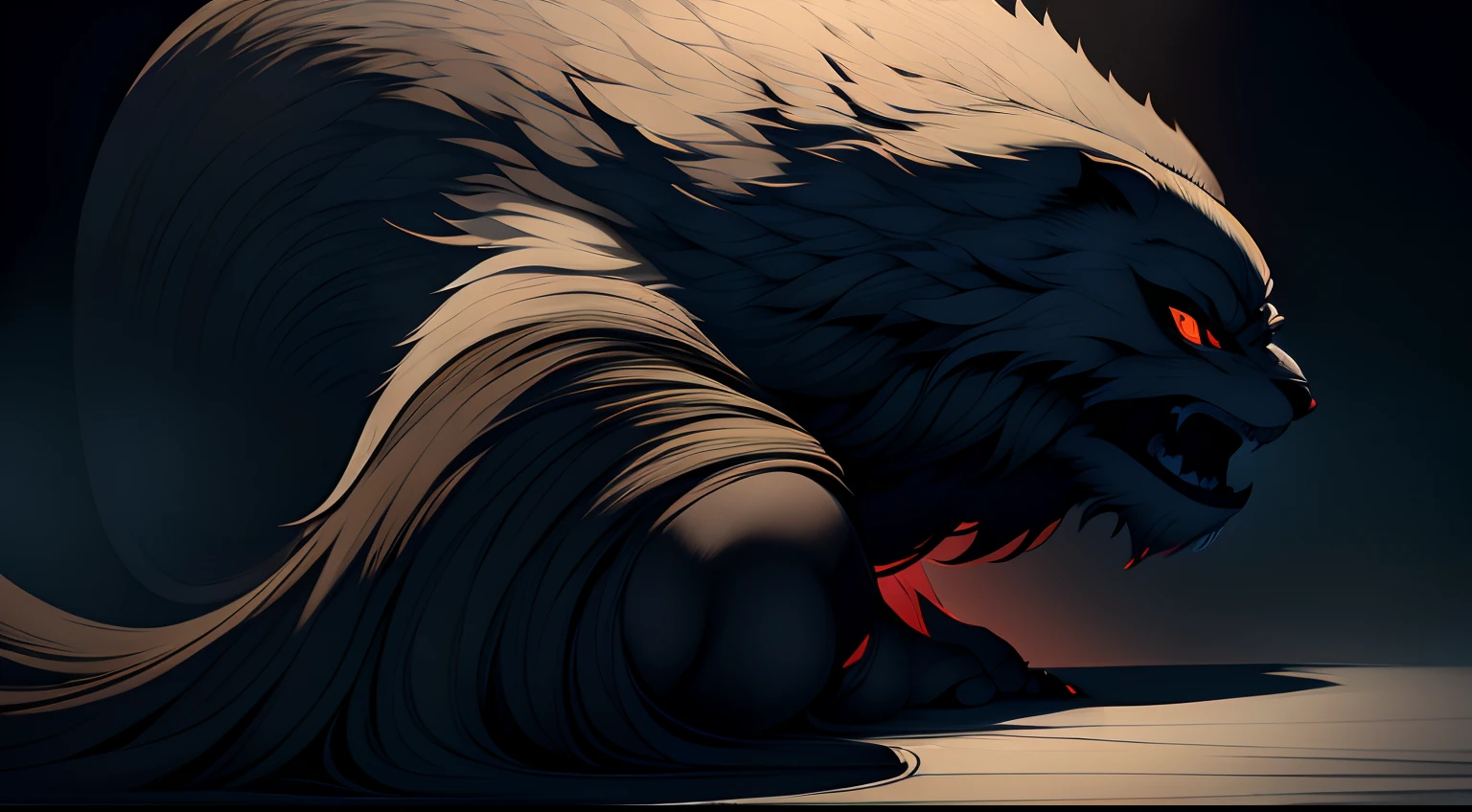 Best quality,Masterpiece,超高分辨率,(Photorealistic:1.4),Big cat,Fierce,Pounce on the camera,(Dynamic Angle),True blood,Angry,Gape,red - eyed,White fangs,(White hair), red color eyes, (full bodyesbian), (((Claws))), Blood drop,Blood fog, Floating hair,Splashing blood,(blood stain),