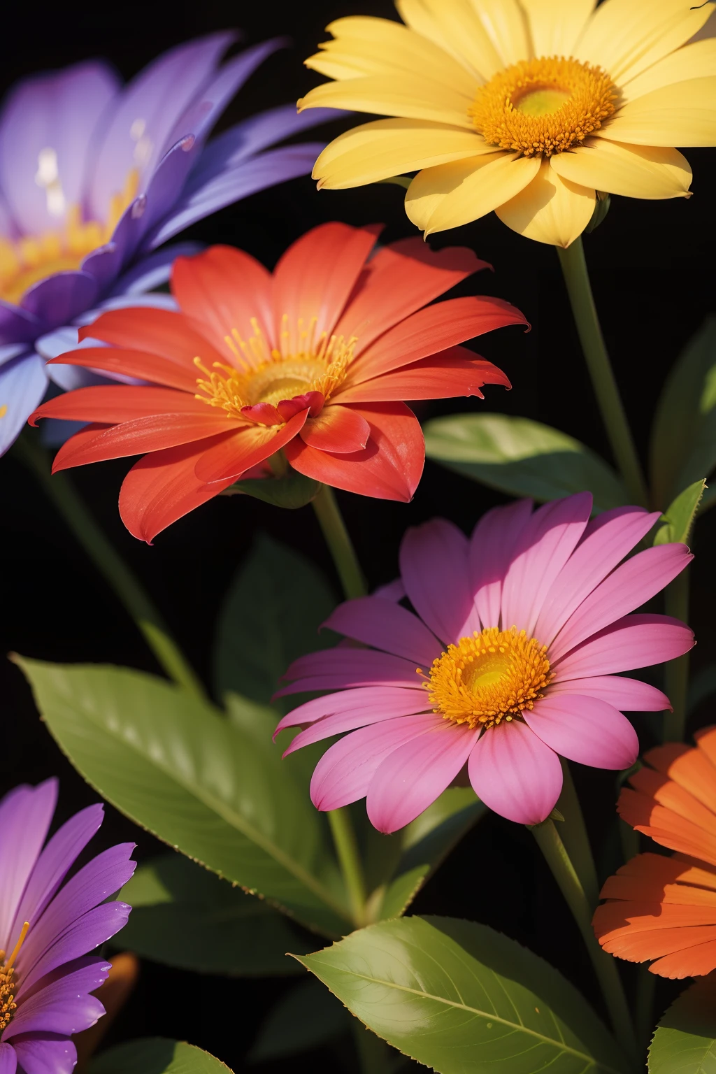 Beautiful Colorful american flower macro shot