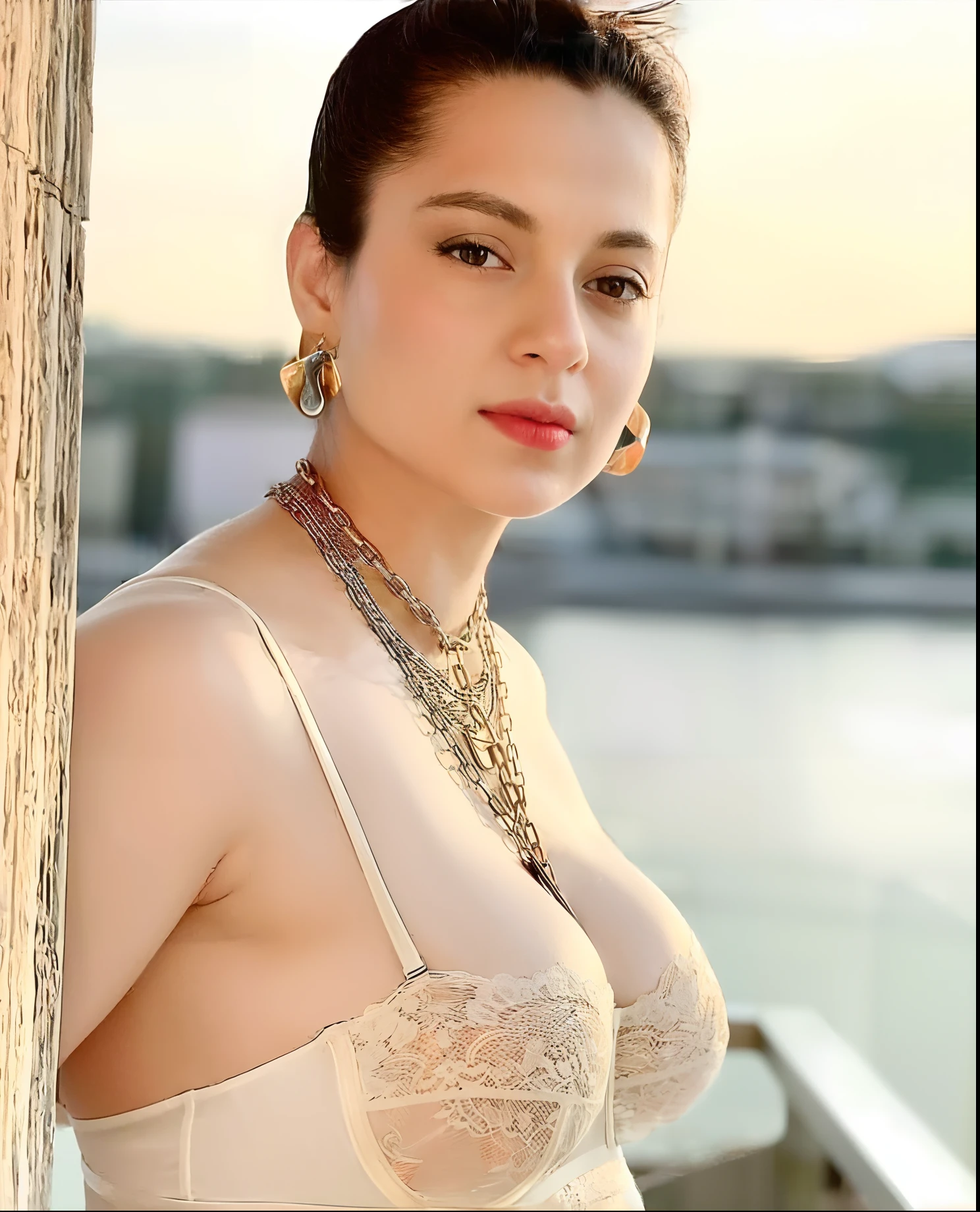 araffe woman in a white bra top posing for a picture, very attractive and beautiful, very very beautiful woman, sexy movie photo, very beautiful woman, the super hot and sexy, sexy look, buxom chested, in elegant decollete, most beautiful woman on earth, with a seductive smile, sexy :8, she has beautiful bone structure