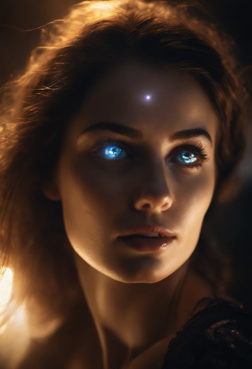Cosmic Fallen Female Angel, Bright and clear eyes, Biomechanicals, Strangely, horrid, nightmare, Very bright colors, Light particles, There is bright light, Mshiv, wallpaper art, ultra HD wallpaper