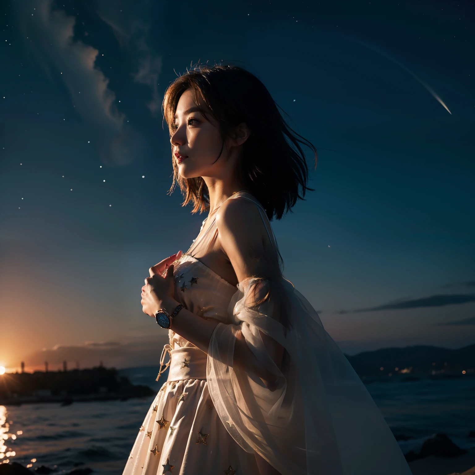 Best Quality、The star is the watch、1male people、The Dawn of a New World、strong con、sturdy、In the background、There is a bright hope to plunge into a new world