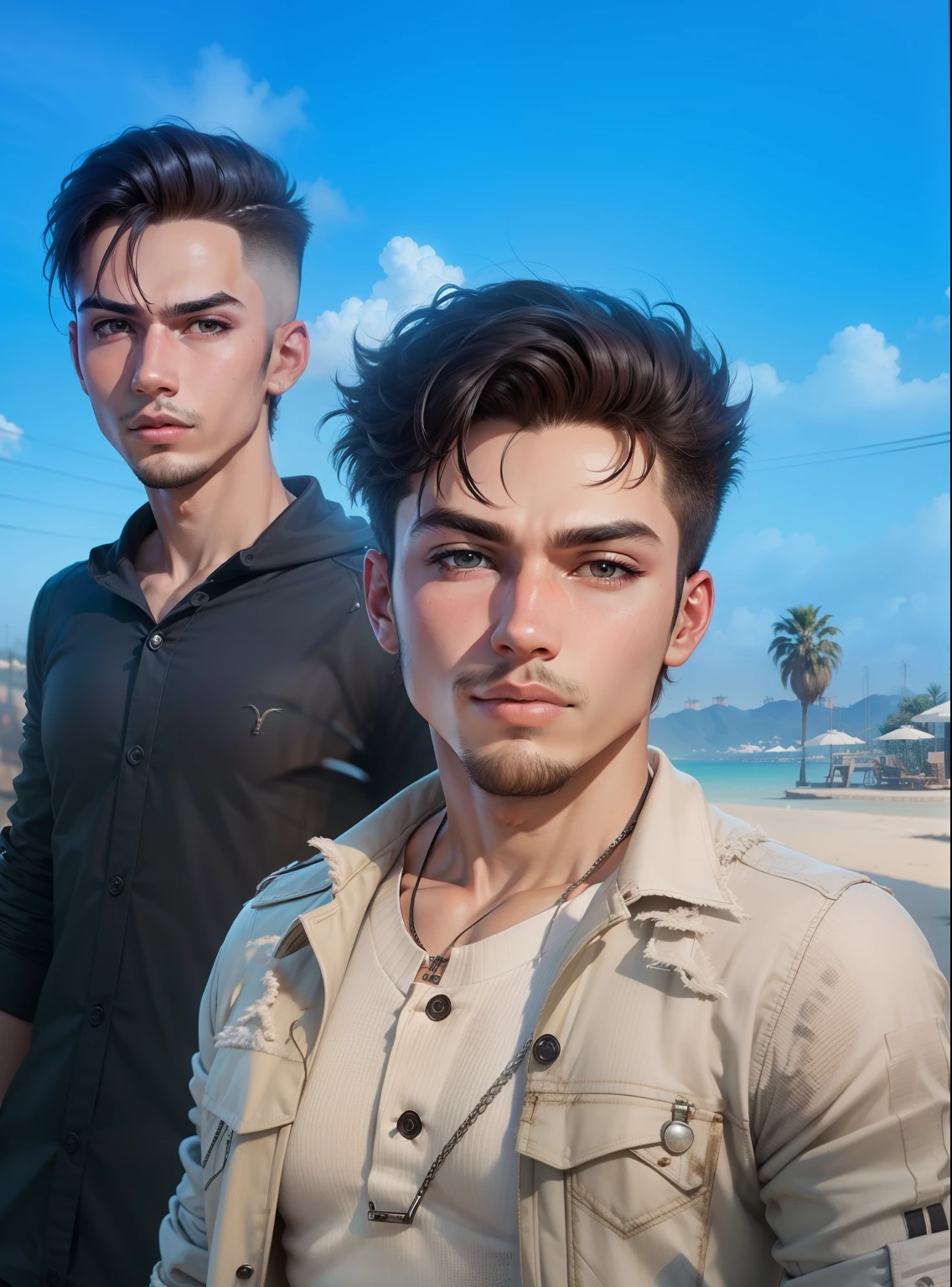 background syberpunk handsome boy