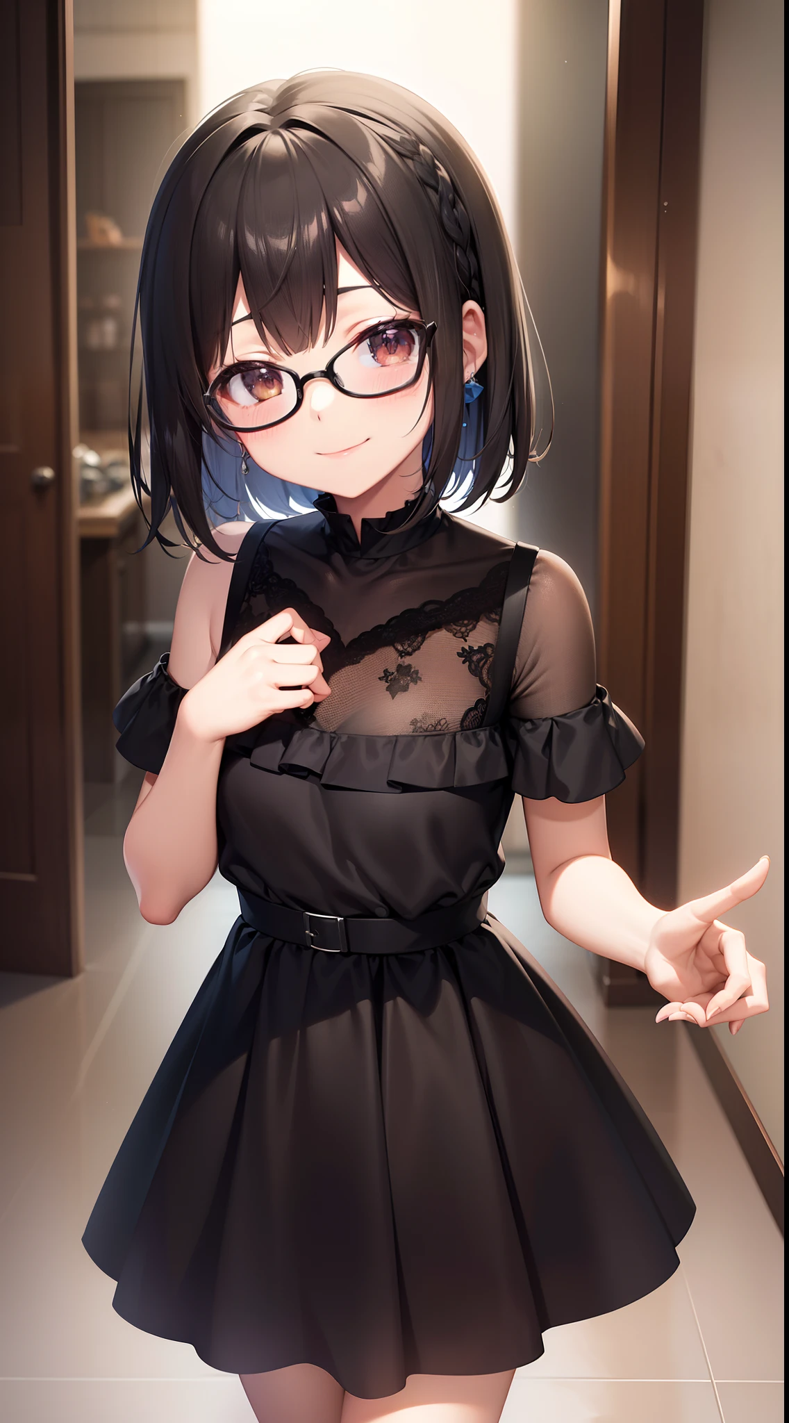 nsfw,(super fine illustration,8K CG wallpaper,best quality,extremely detailed,ultra high res,best aesthetic),(((cowboy shot,from front))),1girl ,idolmaster, (haruna kamijo), (18yo,beautiful girl),((beautiful brown eyes)),(((beautiful black hair))), (((short hair))),(straight hair)),((((pink rim glasses)))),(wet skin),(sweat),(steam),((flat chests, midium breasts)),((slender)),((((baseball filed in night)))),(pubic black hair:1.5),(bsp, pussy juice dripping, no makeup, sweaty body),((blash)),(one eye closed),(out tongue),(open mouths),(collar),(((black idol dress))),((see-through)),(Kamimei),(deep breathing, feel good,indecency),(standing),bokeh,