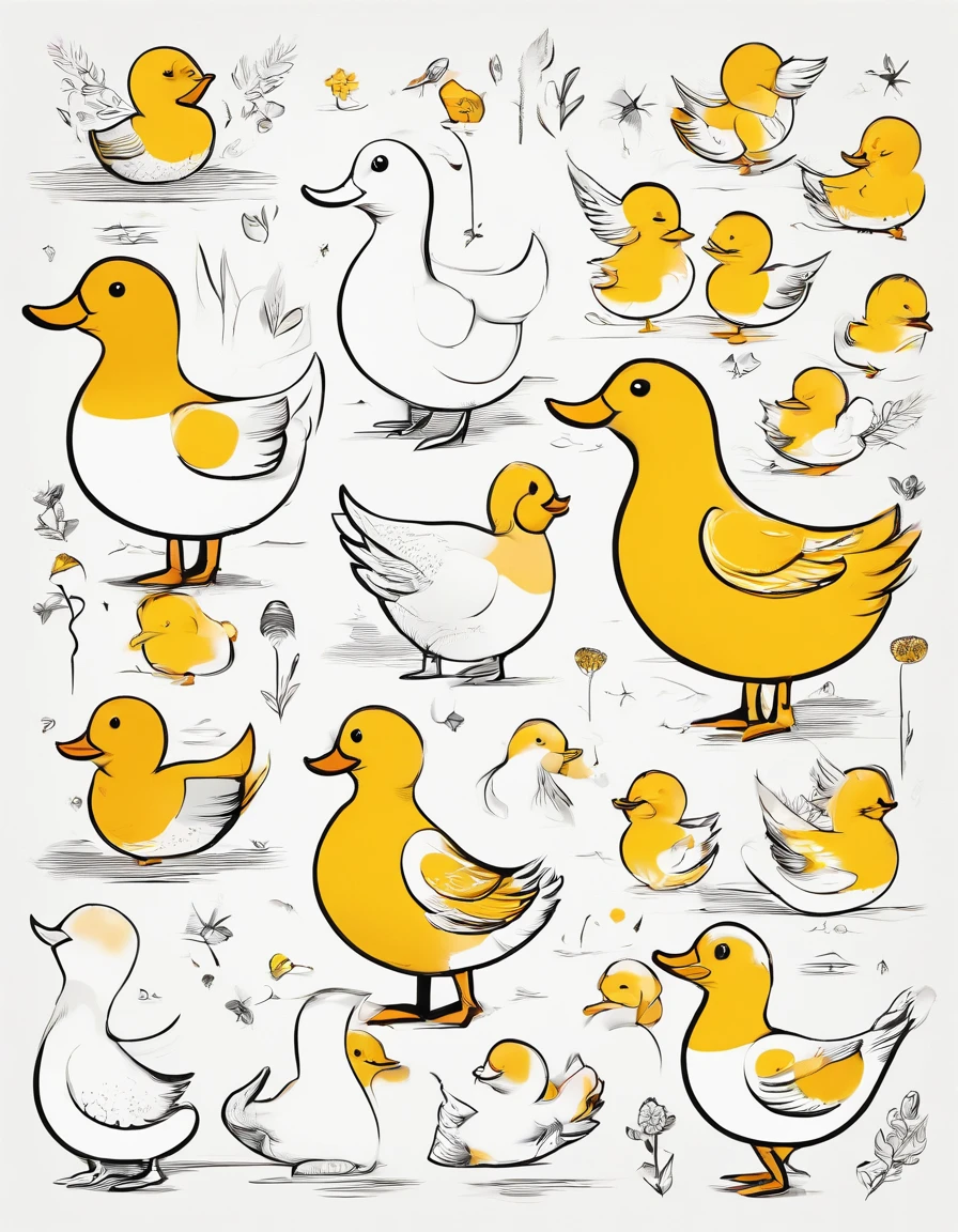 masterpiece, best quality, girl as toy duck, rubber duck with human legs, rubber duck as human model on fashion week, in full grown, yellow skin, cute duck head, duck furry, model pose, wings, yellow wings, feather wings, duck legs, calm eyes, silver accessories, nimbus, angel-like, big lips, big orange lips, tiny little nose