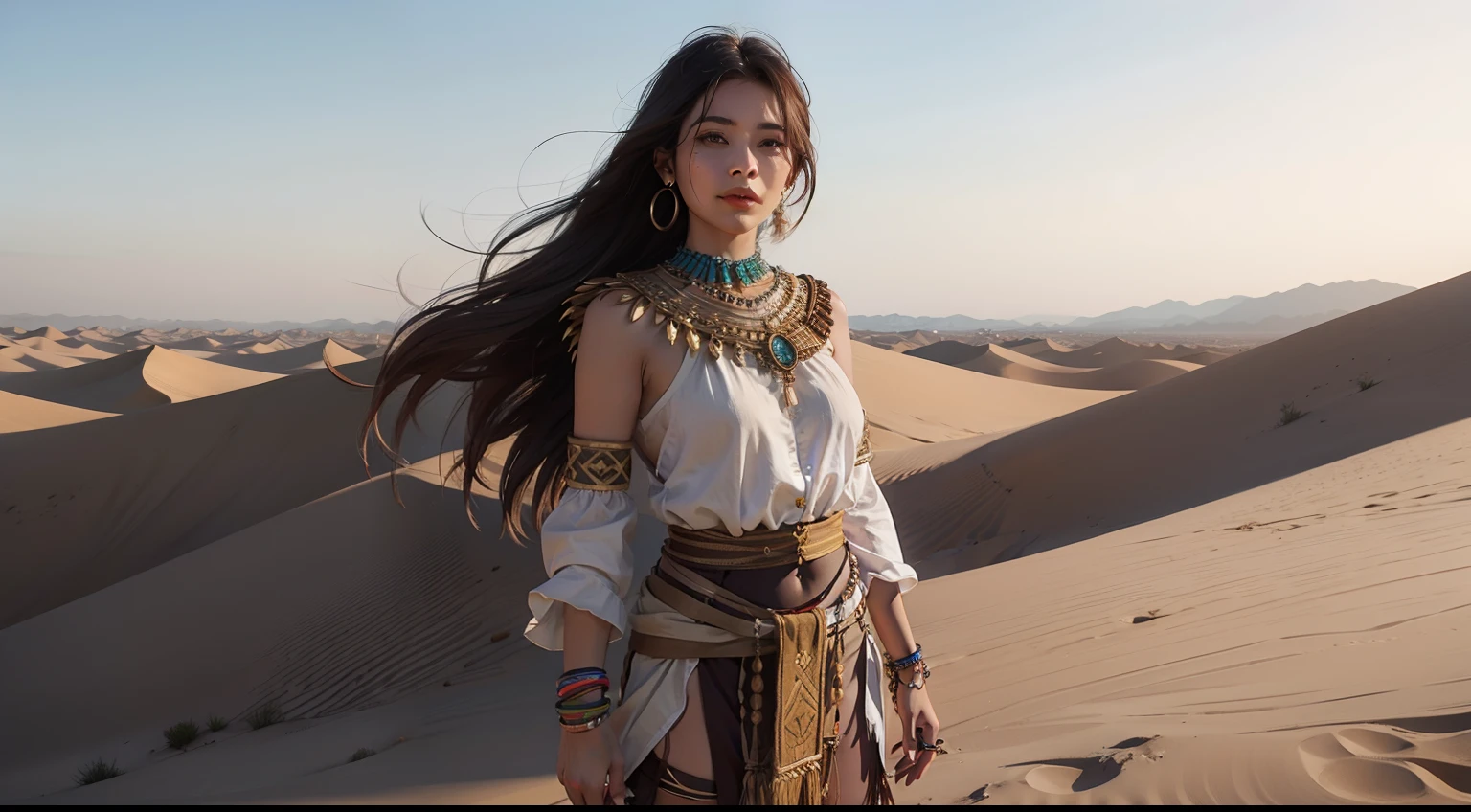 Woman in desert tribe costume
