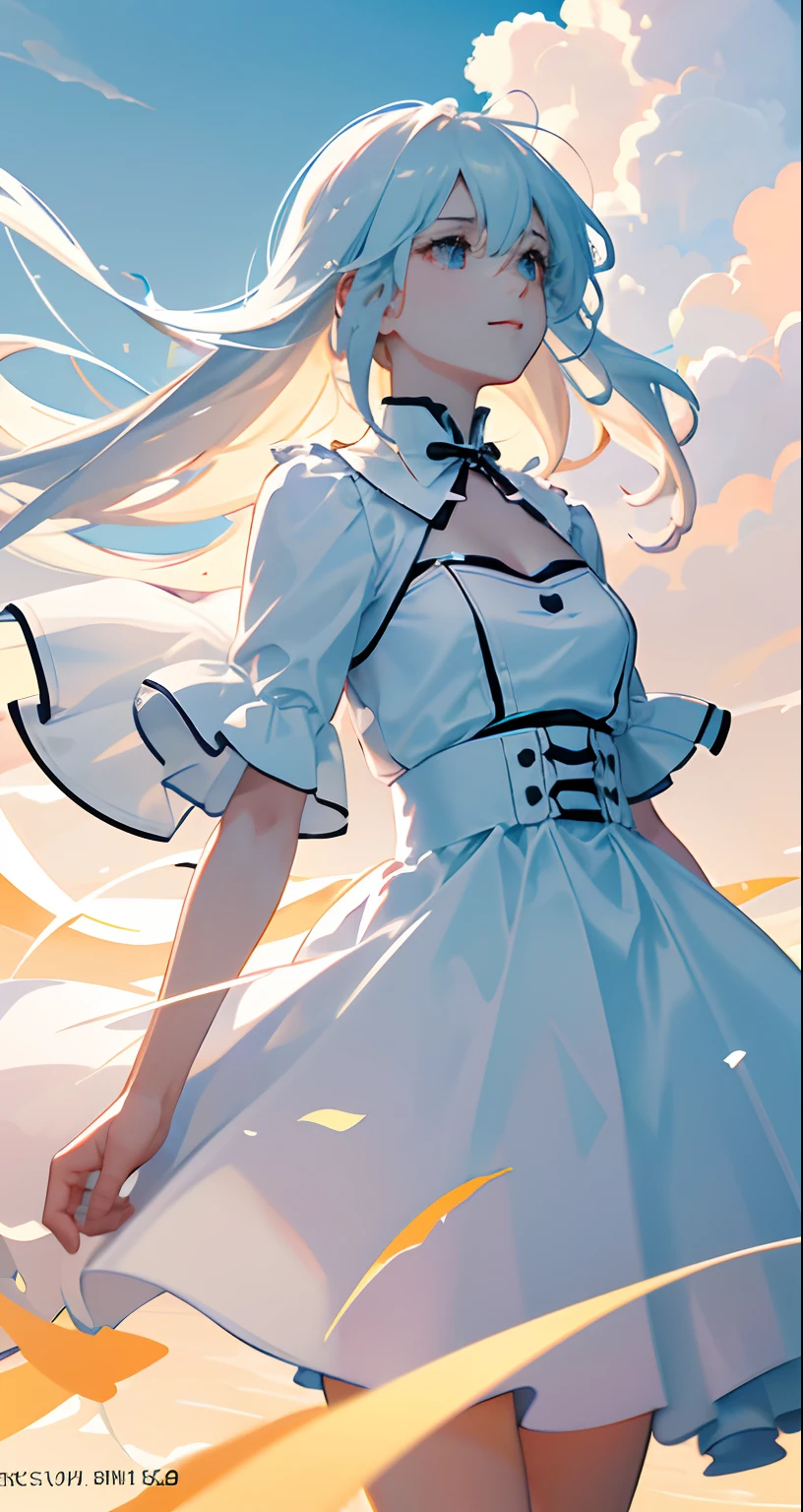 tmasterpiece,best qualtiy,cinematic Film still from,1girl,Floating in the sky,Cloud Girl,clouds,punk(closeup cleavage:1.1),brightly,cheerfulness,intriguing,gentlesoftlighting,(bauhause,shape,lineworks,abstracted:1.1)