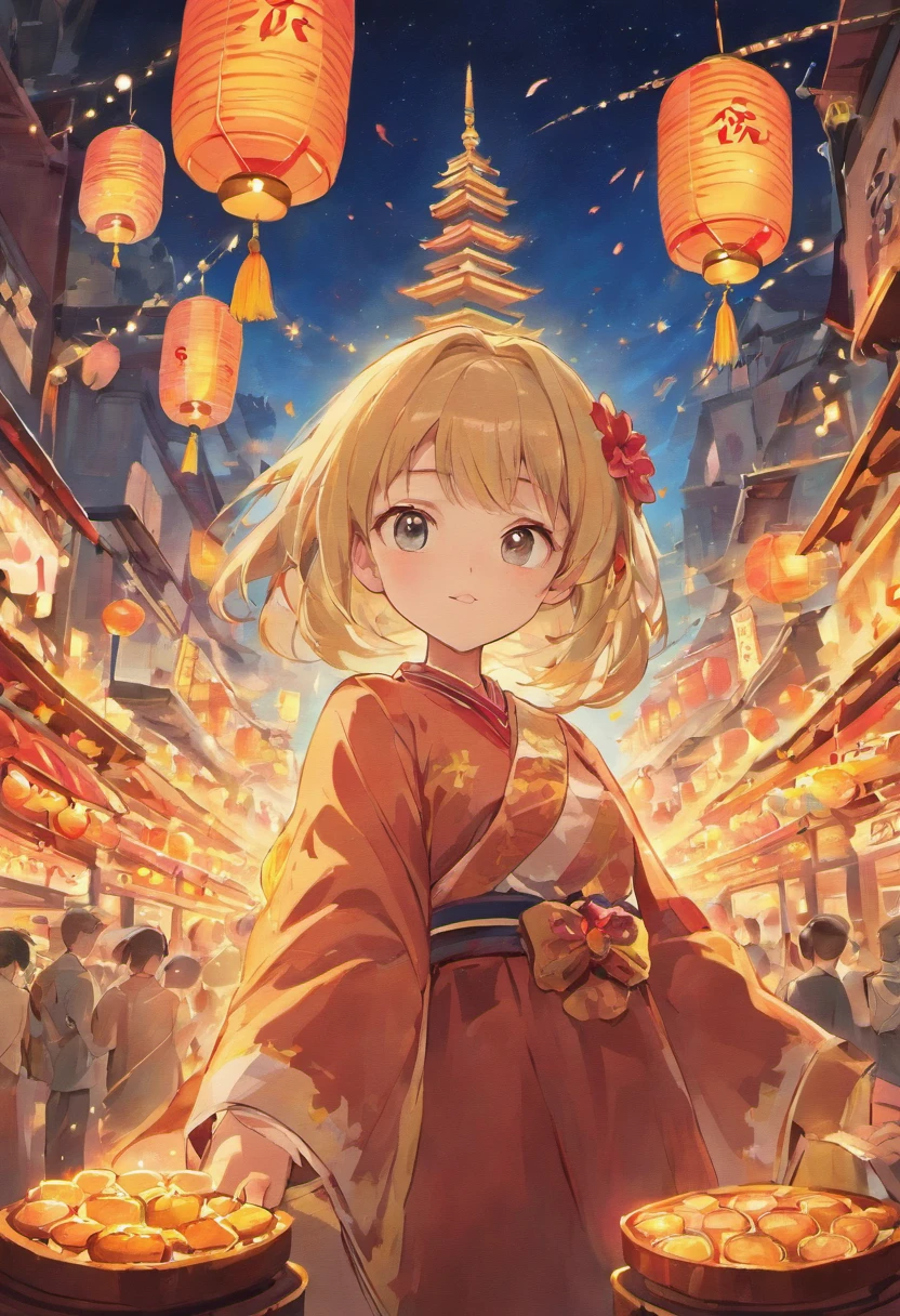 Mid-Autumn Festival、Moon、themoon、Star of the Sun、Mooncake stalls、Concert、band、fire works、UAVs、environment friendly、tradit、celebrating、enviroment、The villagers、Plaza、Bamboo lanterns、the night、celebrating、Artistically、device、decor、castoff、save、resource,high definition resolution