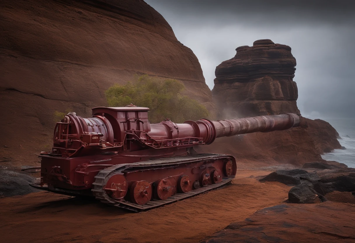 The return cannon that was waiting for a stern formation(Western Regions Rock Blasting Machine)