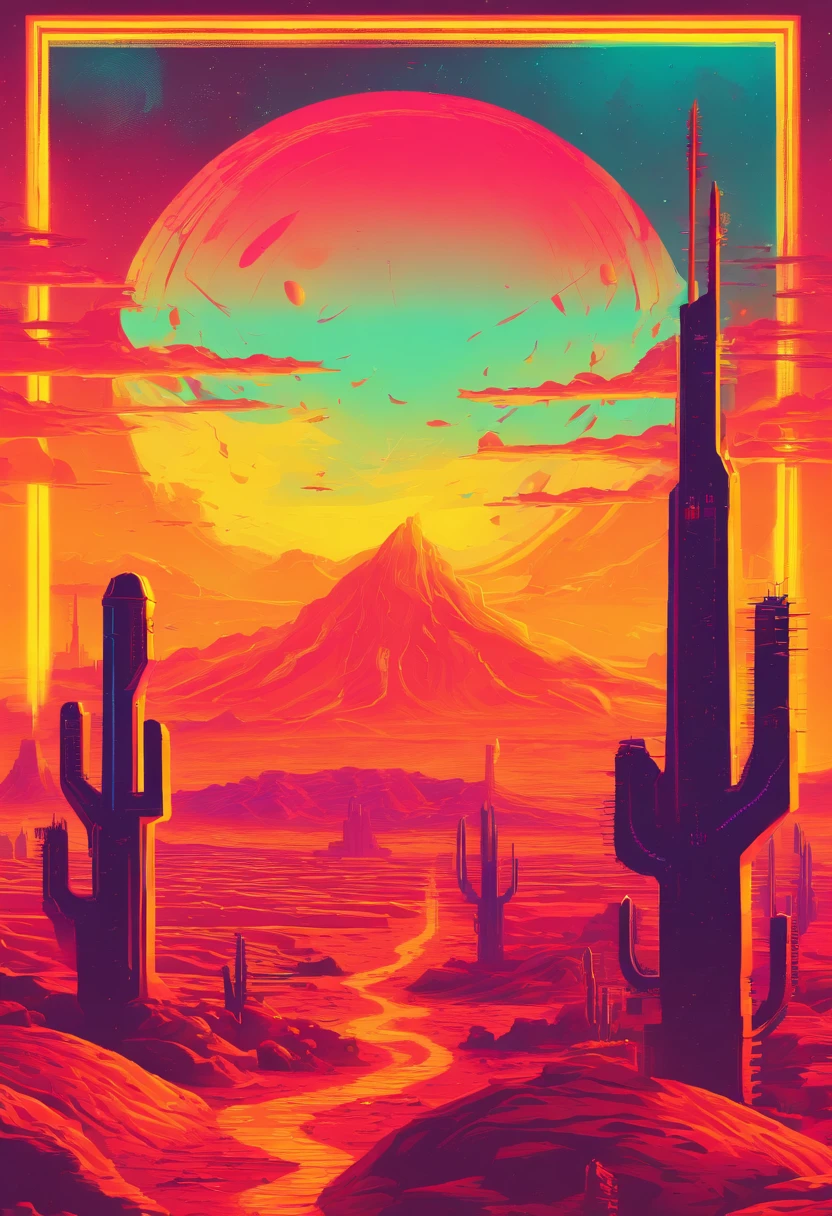 Desert background,Flying yellow sand,Red sun