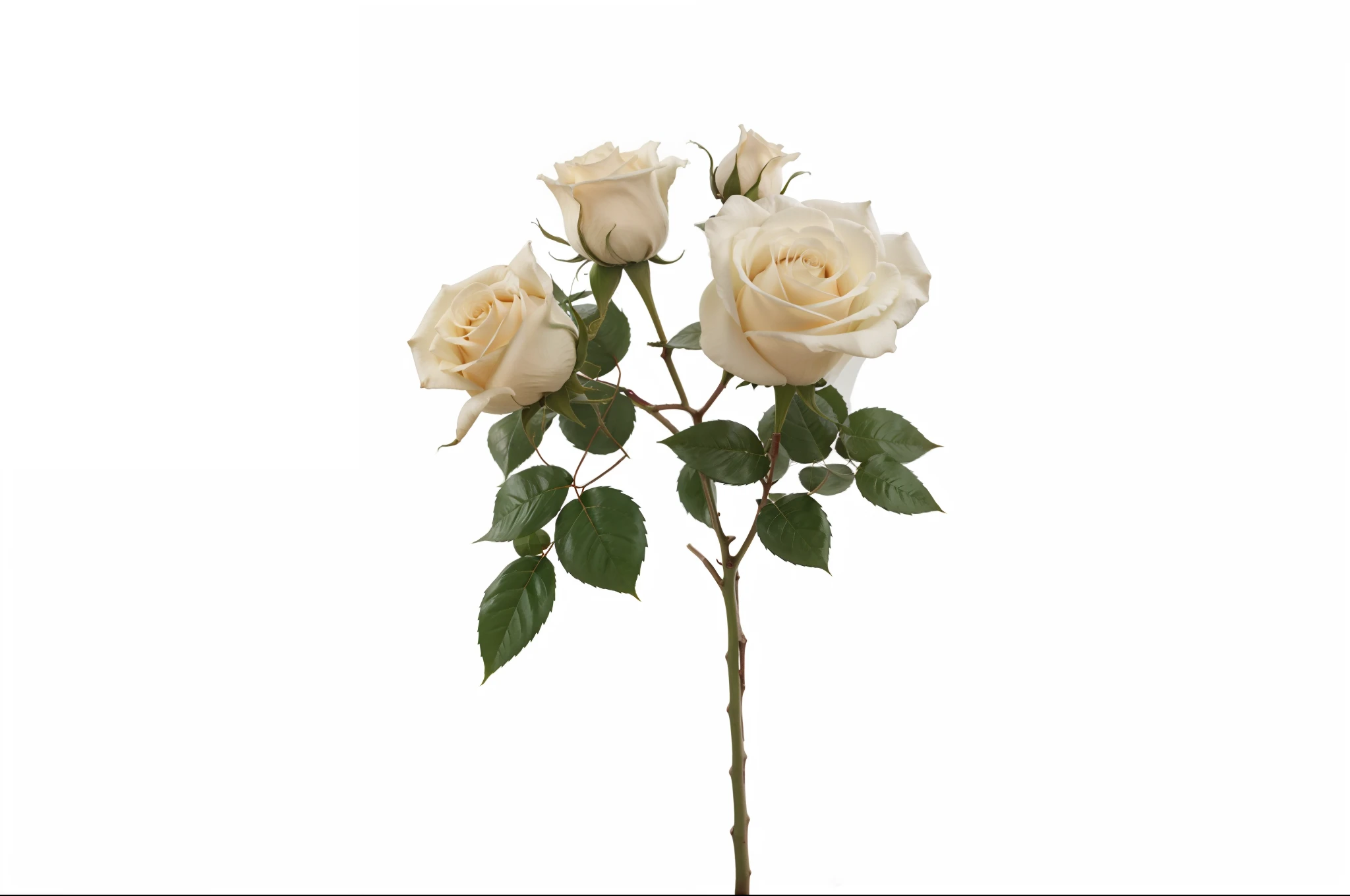 Beautiful white rose on white background