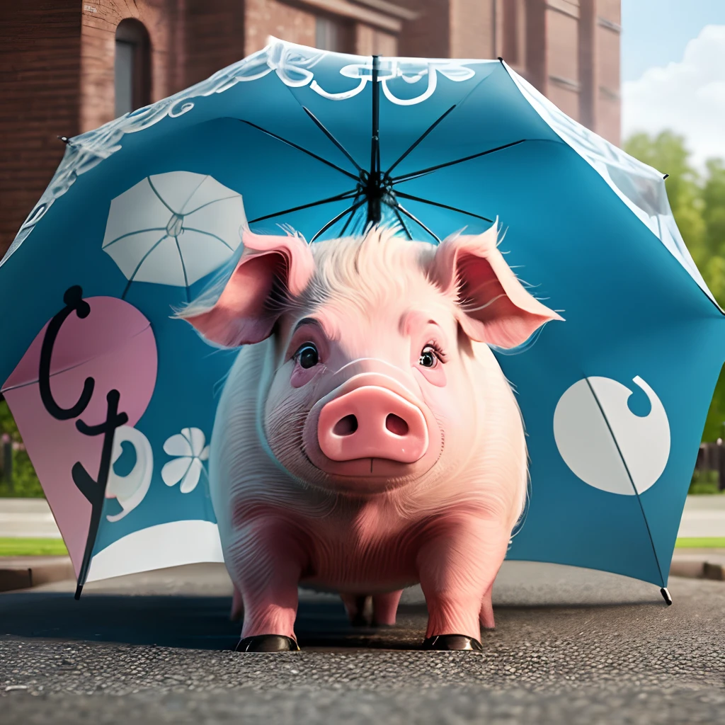 pig,umbrella