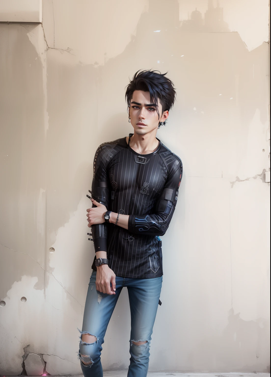 Change background cyberpunk handsome boy. realistic face. 8k. Ultra realistic