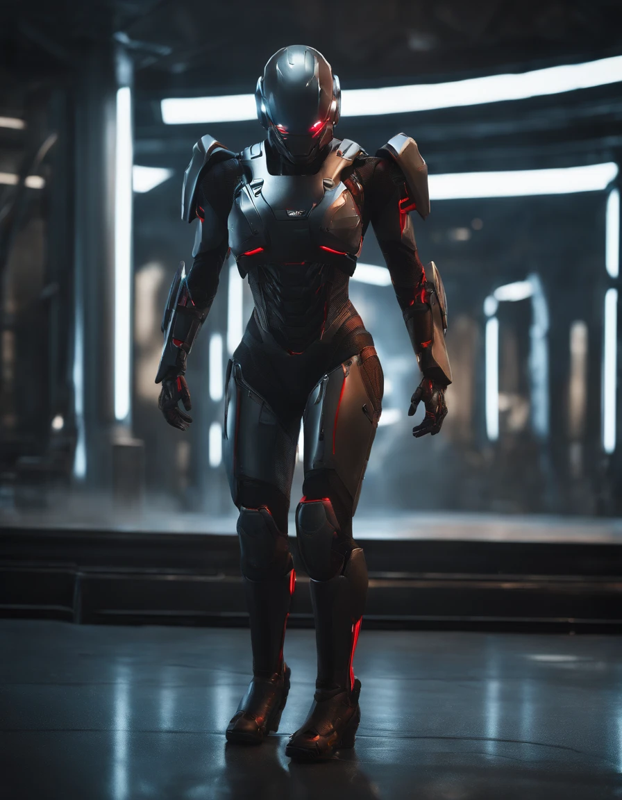 lizzyC1, ((best quality)), ((masterpiece)), (detailed), Midjourney Style, close-up, Woman, 18 years old,robot, red eyes, concept art, inspired by Marek Okon, digital art, Crysis Nanosuit, futuristic, (glowing elements:1.1), 4:3 aspect ratio, dynamic duo,upper body