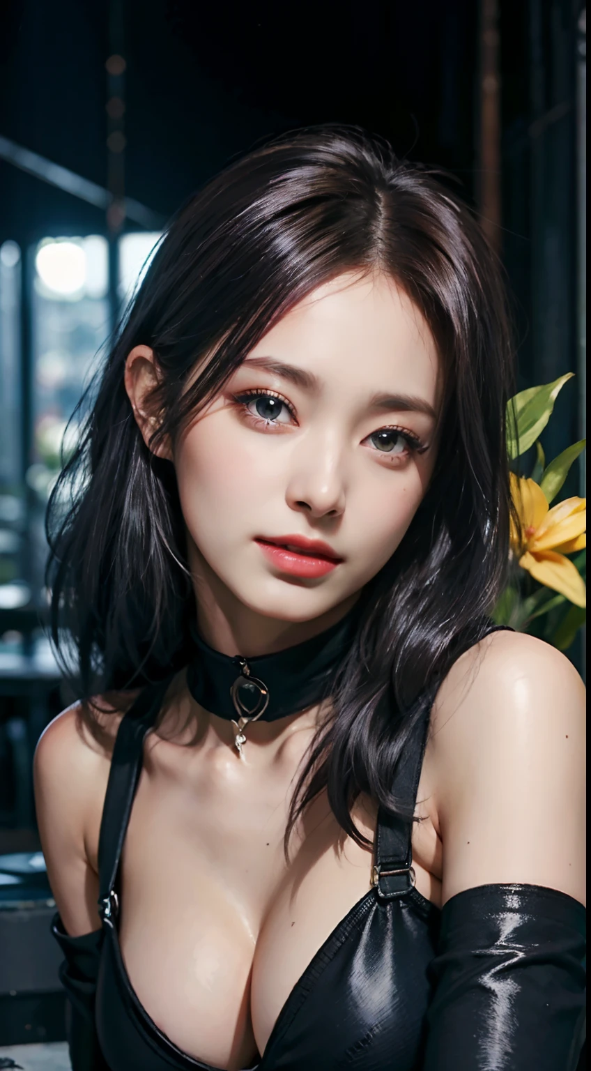 Brown Hair, Long eyelashes, Round eyes, Asymmetrical Hair, Double good, Accurate, Double good, Dark blue hair, Cast a Shadow, Anaglyph, Stereogramム, throw, Atmospheric perspective, Surrealism, modern art, Cinema Lighting, Shine, Projected Inset, Canon, shorthand, 8k, Very detailed, 最high quality, 超High resolution, Awards, Very detailed, Anatomically correct, retina, masterpiece, aAccurate, Textured skin, high quality, High resolution, 最high quality, 16k, 1080p, Exposed Skin, ((((Full body shot facing forward)))),((Naked)), 鈍いbangs、bangs、Very long hair、Earrings, (Red lips), Laughter, Cast a Shadow, Anaglyph, Stereogram, Character Portrait、, ((Naughty pose)),