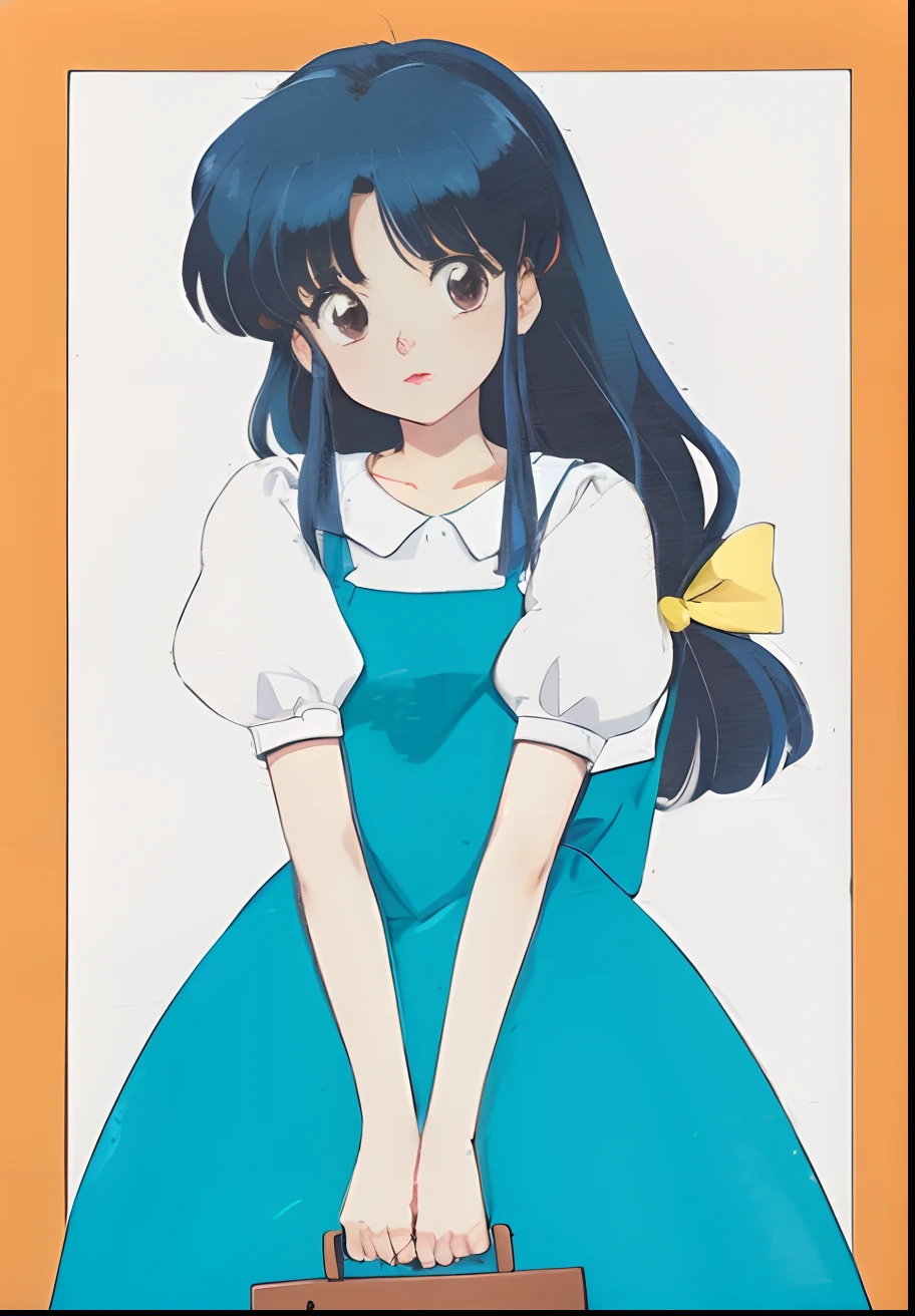 1girl in, Akane Tendo, Brown-eyed, full body Esbian, Photorealsitic, (hyper realisitic:1.2), perfect eyes, face perfect, Perfect litthing, plein air, Warm colors, Light blue uniform, red blush, Ready