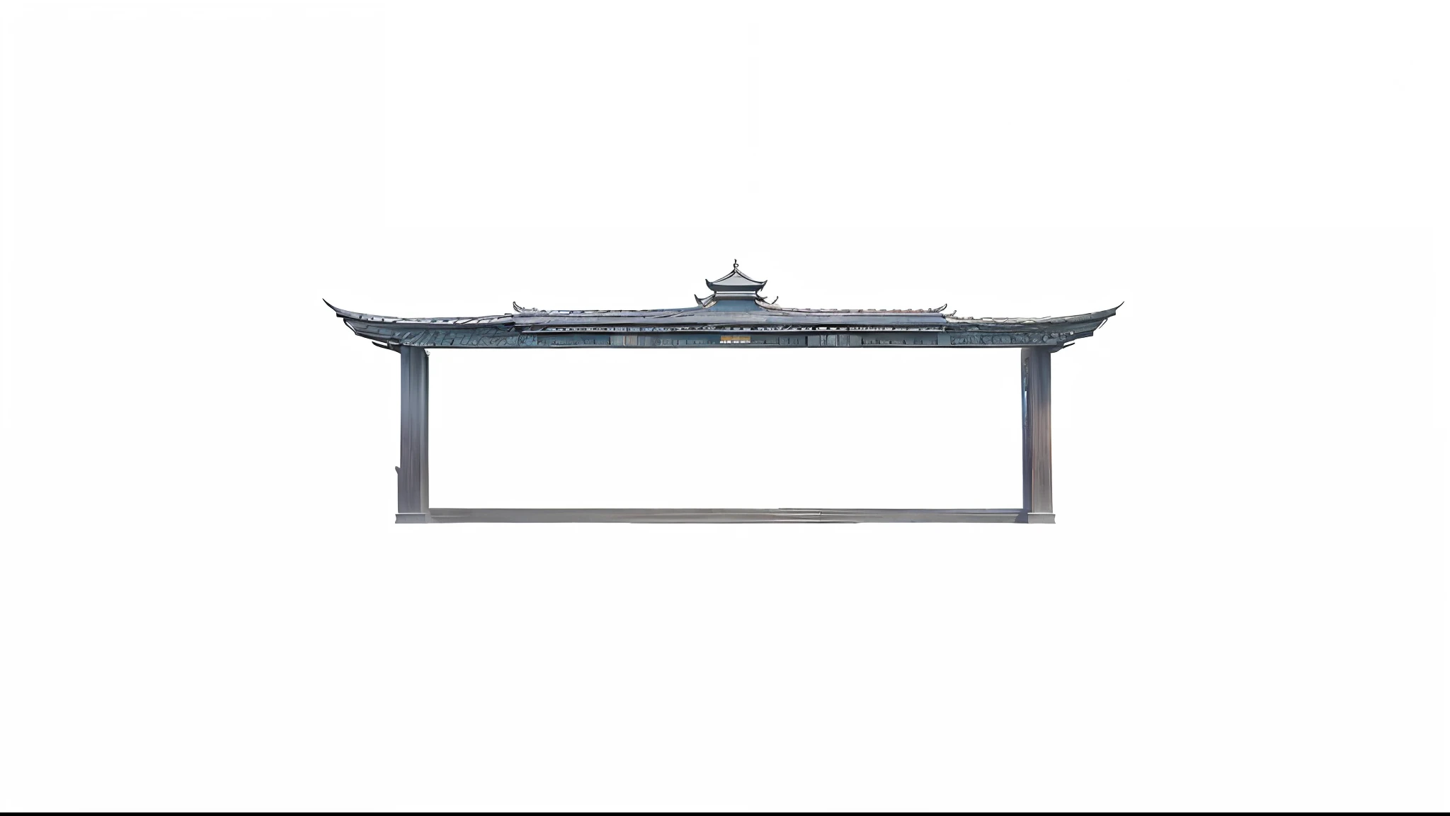 (a pagoda:1.1),rectangular gate,pagoda roof shape,pagoda gate,traditional gate design,ancient architecture,best quality,realistic,stone texture,wooden structure,ornamental carvings,Asian style,elegant,peaceful atmosphere,colorful lanterns,subtle lighting,vibrant colors,serene garden backdrop,majestic entrance