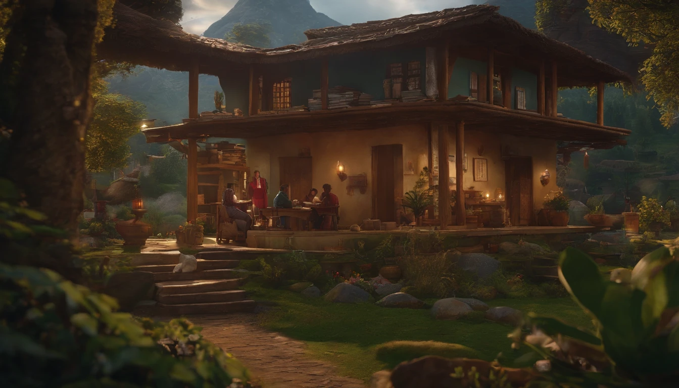 A collage-style thumbnail featuring key moments from Maya's journey, such as her studying, tutoring, and practicing medicine in her village.ultra realistic 8k,Landscape