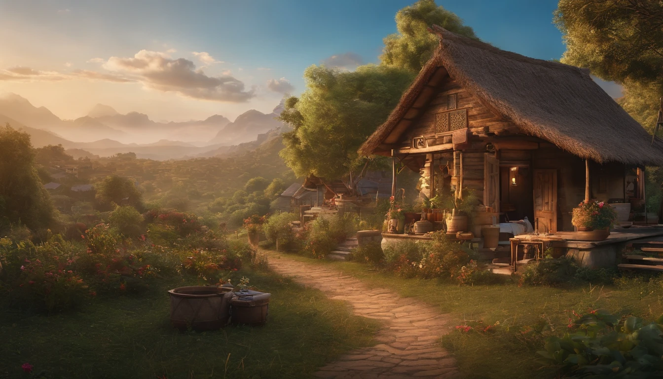 A collage-style thumbnail featuring key moments from Maya's journey, such as her studying, tutoring, and practicing medicine in her village.ultra realistic 8k,Landscape