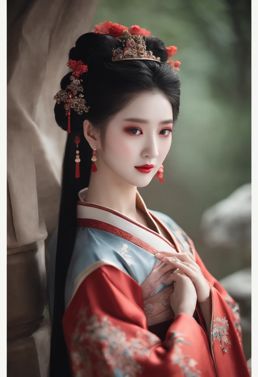 top-quality、tmasterpiece、A high resolution、Wuxi 1girl、Antique Hanfu、Super beautiful eyes、Super beautiful hair