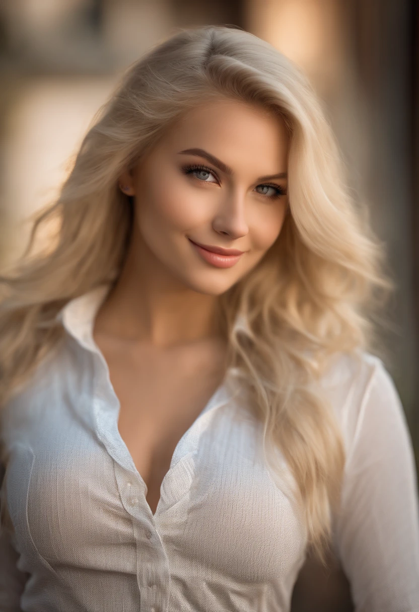 professionnel, (Photo 4K:1.1) par (Jeremy Lipking:0.3), (Dittmann Anna:0.3), (jiner:0.3), (mise au point nette:1.3), High detail, Porter (low-cut shirt:1.2), beautifull detailed face, Yeux noisette, longs cheveux blonds, (attractive young woman:1.3), (Seductive:1.1), (rougissant:1.1), Forme du corps du sablier, gros seins ronds, Hanches larges, blonde goddess, tight attire, tight attire, smiling seductively, joli visage, fille parfaite aux cheveux blancs, pose satisfaite, Cute seductive smile, belle fille blonde, bonne jeune fille, Bel angle, pose attrayante, fille mignonne, sexy pose, Une magnifique blonde, Image du corps entier, corps entier, Prise de vue du corps entier, Porter une jupe blanche et des bottes