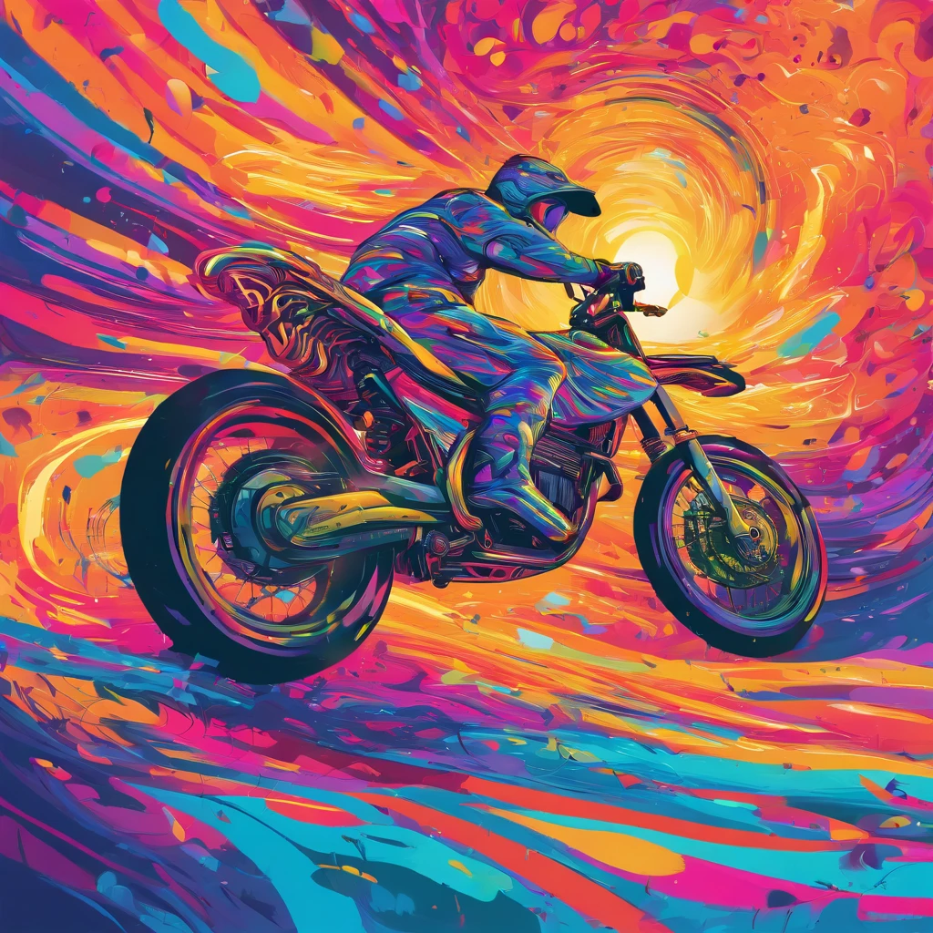 Action shots of motorcycle racing drivers, Racing Bikes, Synth Wave, T-shirt vector, Circled, Sunset, contour lines, White background, Illustration,Ink painting,monochrome