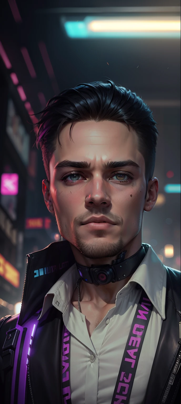 Change background cyberpunk handsome boy, realistic face, 8k, ultra realistic