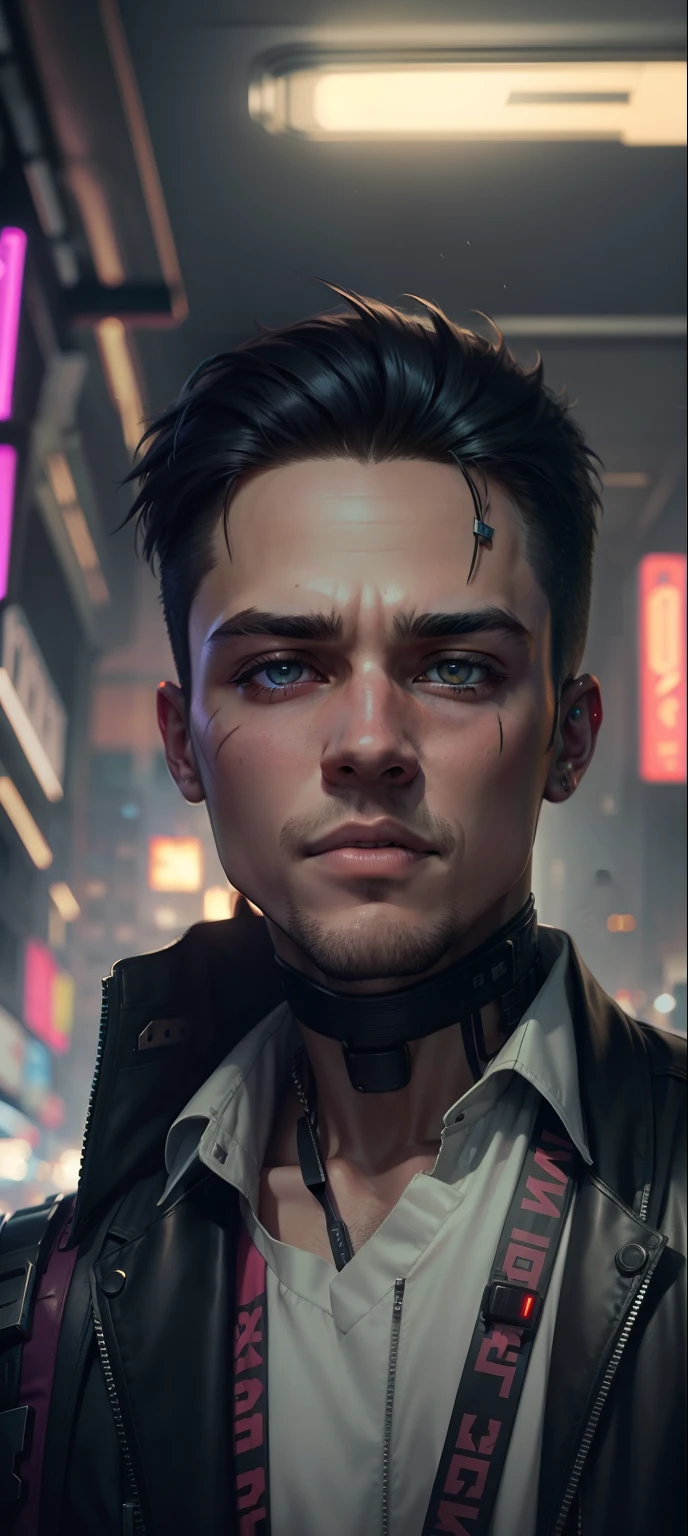 Cyberpunk, handsome boy, realistic boy