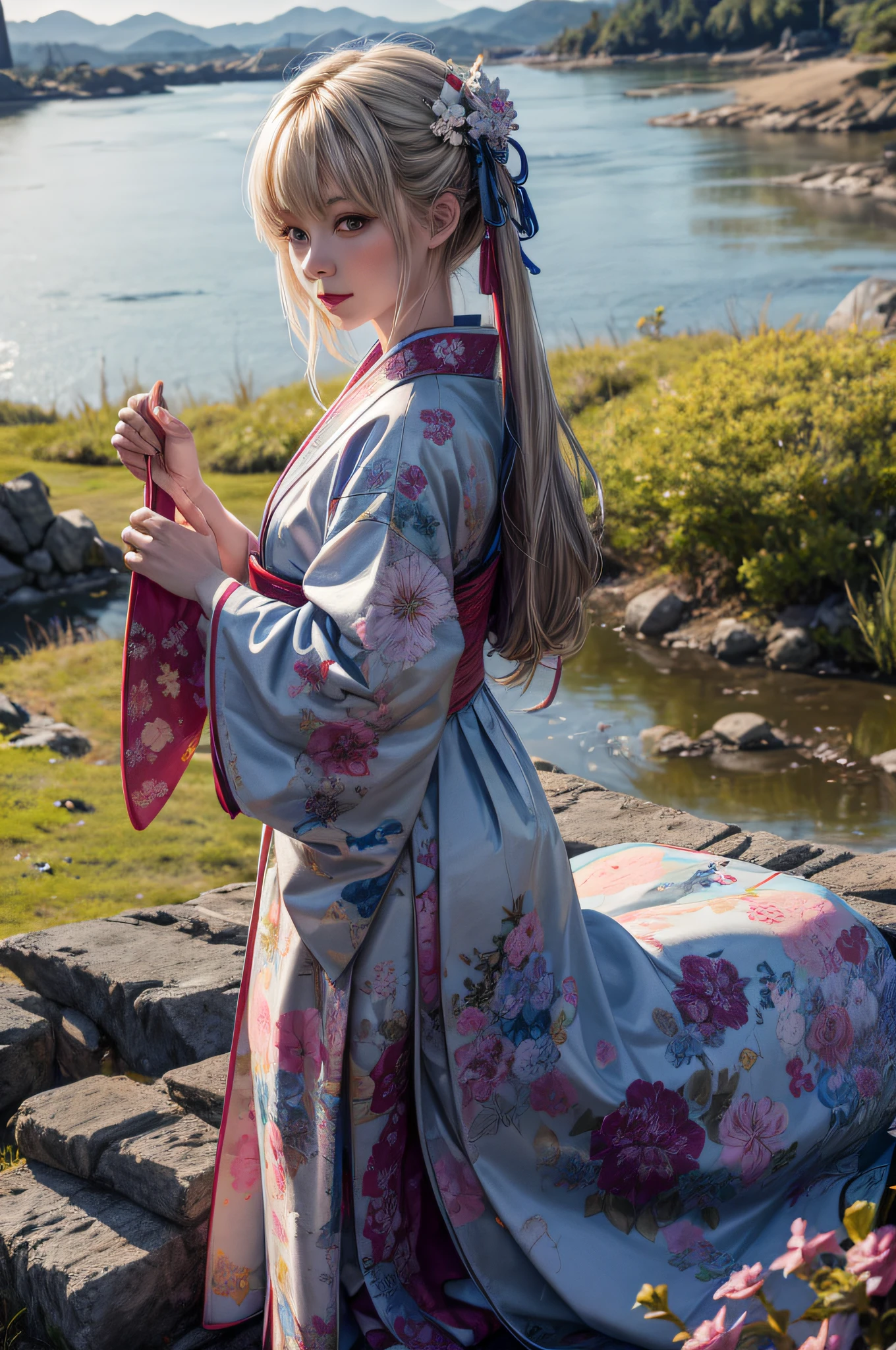 Alice in Japan Wonderland Wearing a Kimono,Ultra Resolution,8k,Hdr,