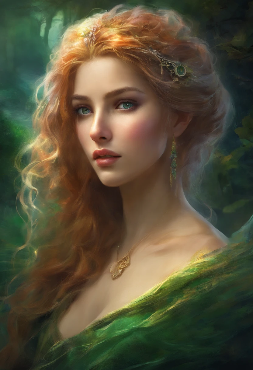 deepshadow, sinister, an award winning photograph, Best quality, Masterpiece, Upper body, woman, Freckled face, Blonde hair blown by the wind, Emerald eyes, Jeremy Lipkin's modern strapless dress, author:Antonio J. Manzanedo, author:Lee Jeffries Nikon D850 Film Stock Photo 4 Kodaport 400 Camera F1.6 Photos Rich colors Ultra-realistic textures Dramatic lighting Unreal Engine Trends Art Station Movie Stills 800, fisheyelens, Style-Kilt, Windy beach, Scottish lakes, forest
