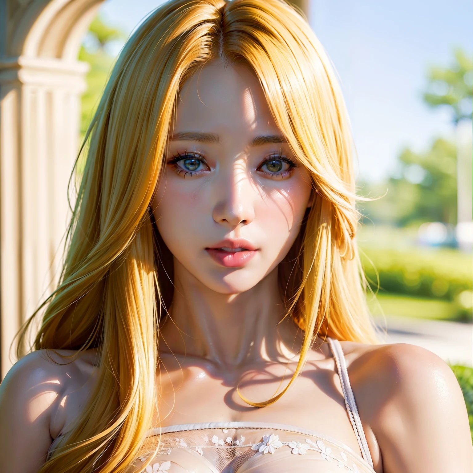 (masterpiece, top quality, best quality, official art, beautiful and aesthetic:1.2), (1girl), extreme detailed, close up, colorful,highest detailed,cute, light yellow hair