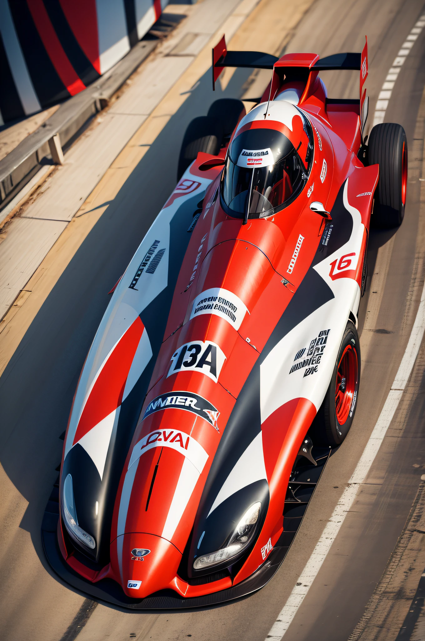 Close-up of the racing car