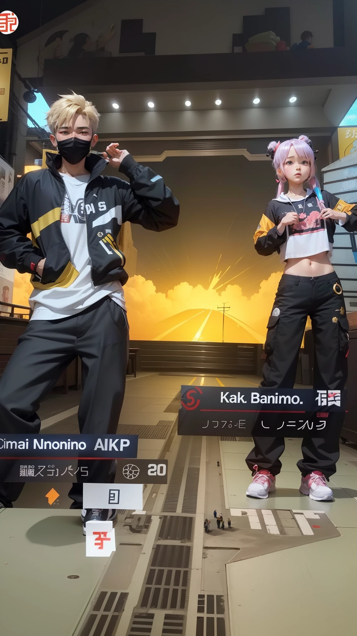 Anime,2 man, boy and girl , China,  8k quality