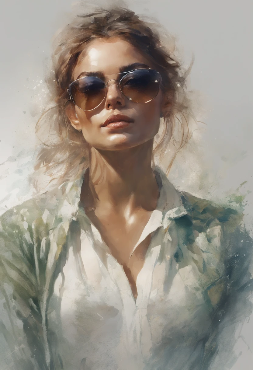 Perfect centering, a frog, Wear a Wearing sunglasses, wearing a long sleeve ,, cheerfulness, Standing position, Abstract beauty, Centered, Looking at the camera, Facing the camera, nearing perfection, Dynamic, Highly detailed, smooth, Sharp focus, 8K, high definition resolution, illustration, Art by Carne Griffiths and Wadim Kashin, White background