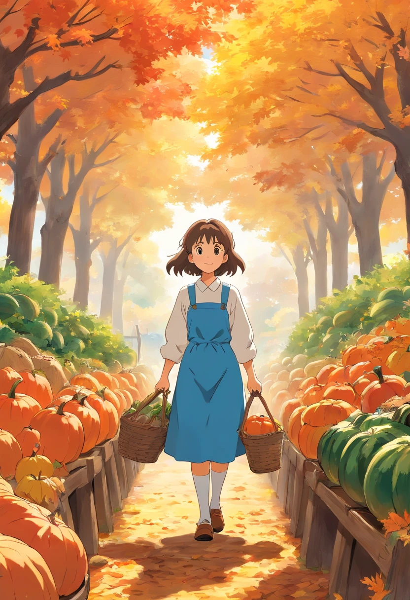 Autumn harvest season,People are working hard,morning