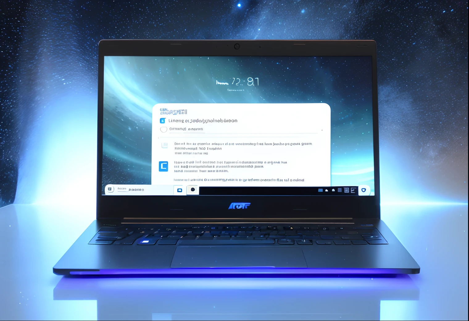 arafed laptop computer with a white screen lit up in the dark, glowing computer screens, glowing screen, glowing screens, holding glowing laptop computer, computer aesthetic, pc screen image, computer cgi, blue backlight, screen light, computers and holograms, large screen, computer screens, hard backlight, blinding backlight