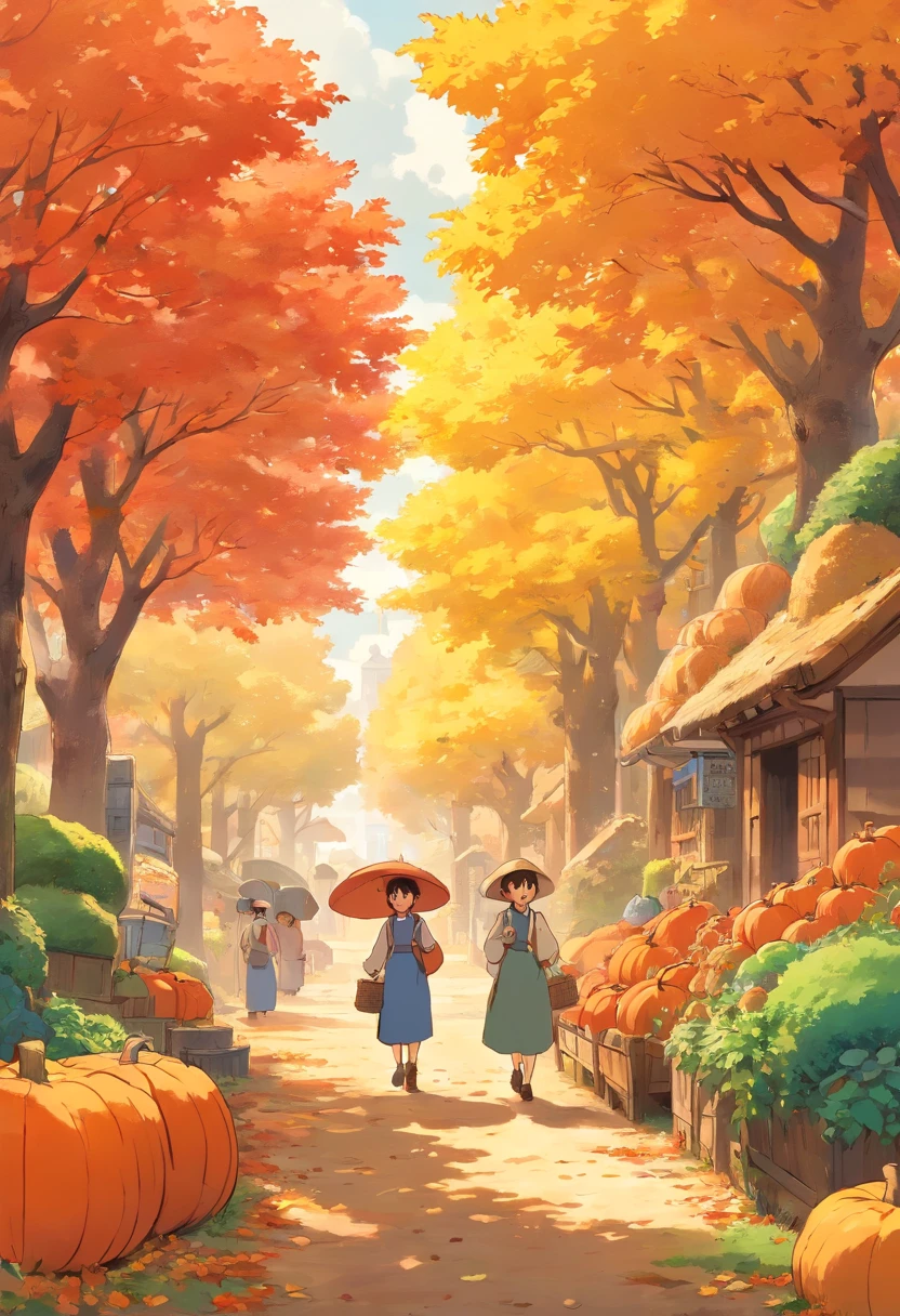 Autumn harvest season,People are working hard,morning,Small people, big scenery