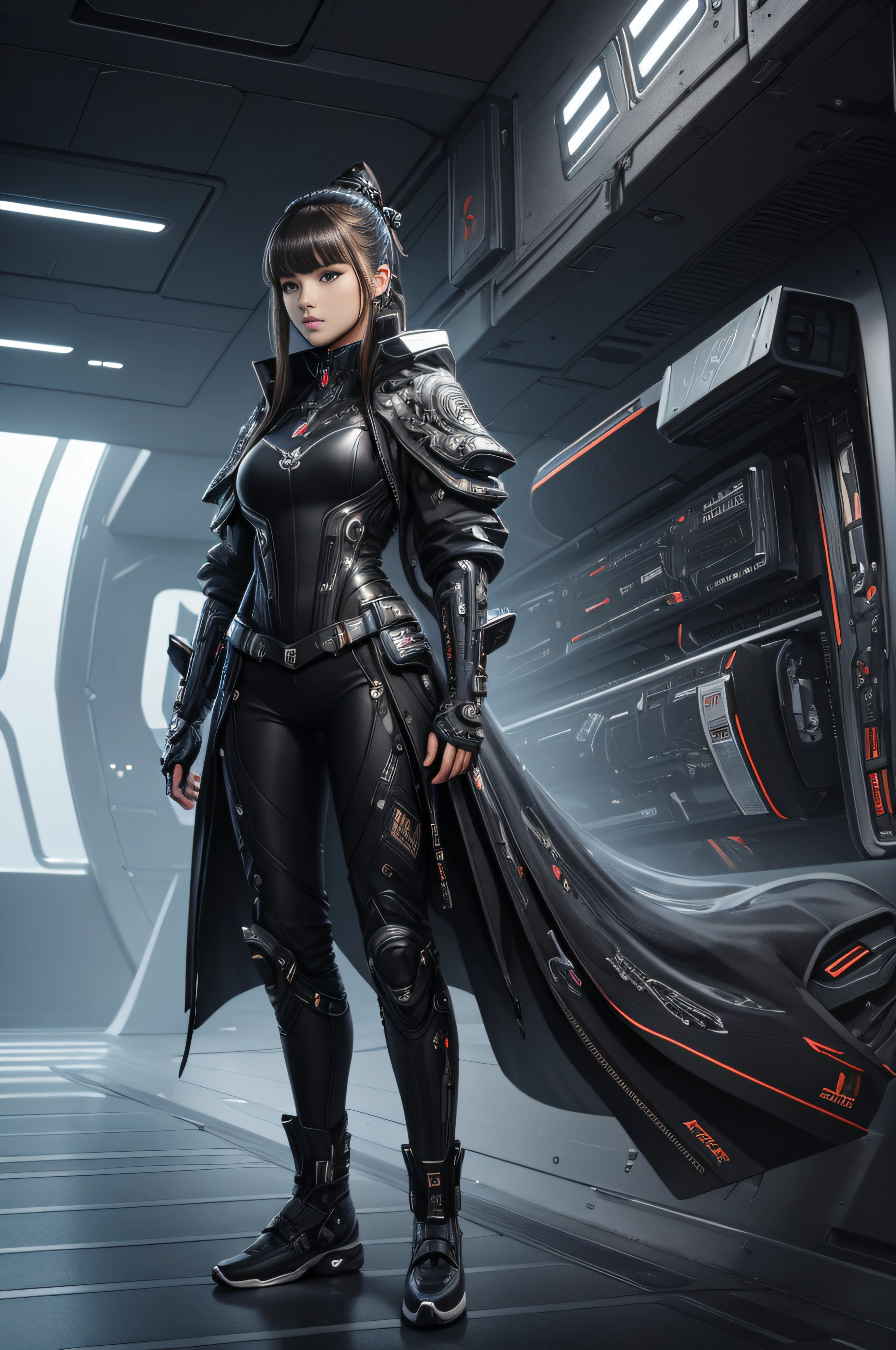 tmasterpiece,best qualtiy,ultra - detailed,very detailed illustration,The is very detailed,Complicated details,A high resolution,Very detailed 8k CG wallpaper,Handsome,A woman who is,Futuristic clothing,Wear futuristic shoes,There is a sense of design,Sci-fi --auto