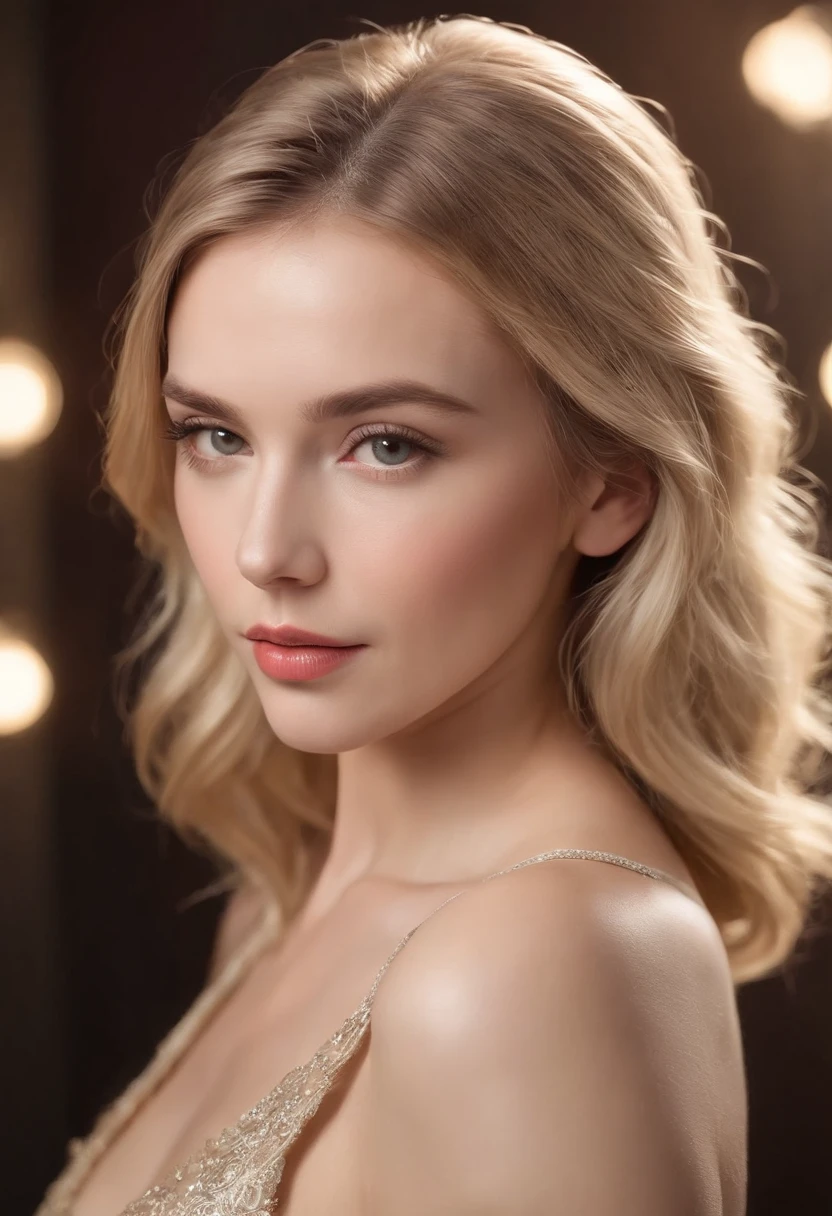 (a realistic photograph,high quality,HD,ultra-detailed,photorealistic:1.37),sexy blond woman around 25 years old (woman with,sharp focus,detailed facial features,beautiful detailed eyes,beautiful detailed lips),golden blonde hair flowing elegantly, flawless fair skin,tall and slender figure, dressed in a stylish and fashionable outfit, looks sideways, she is standing in a club with party lights in the background, her confident and alluring gaze captures the viewer's attention, giving a sense of mystery and intrigue,studio lighting,soft and warm color tones,adding a touch of glamour to the scene