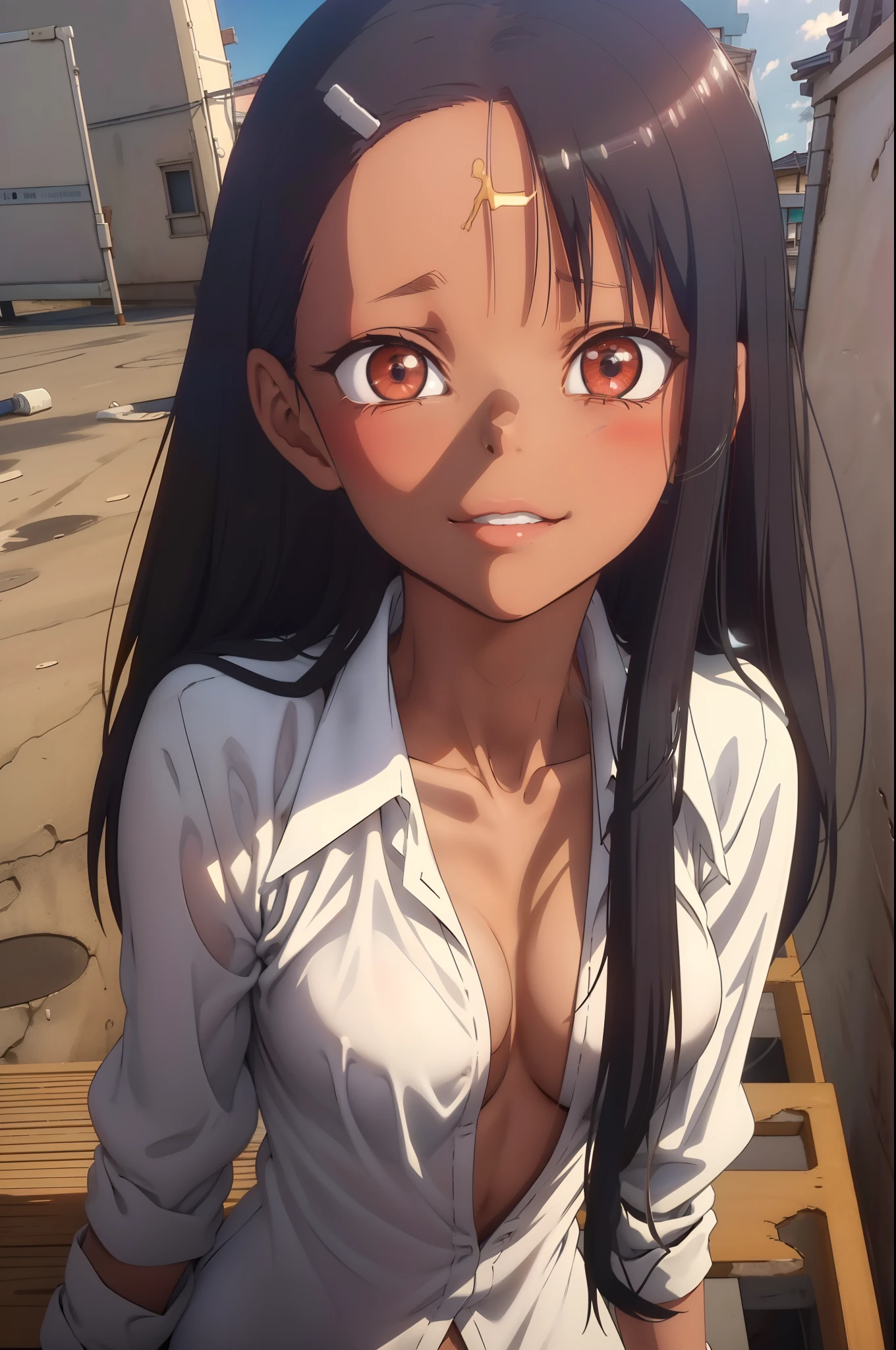 nagatoro, (melhor qualidade), (obra-prima:1.2), ultra-detalhado, SEXY, 1girl, fofo, lindos olhos detalhados, lindo nariz detalhado, corpo inteiro, cabelo molhado, seios grandes ,((((peito do seio)))),(calcinha muito cavada),DE COSTAS,(abertura duas pernas))),((lighting dramatic)),see through,((molhado)),((see through)),((muito transparente)),(((no-bra))),(((postura sedutora )))