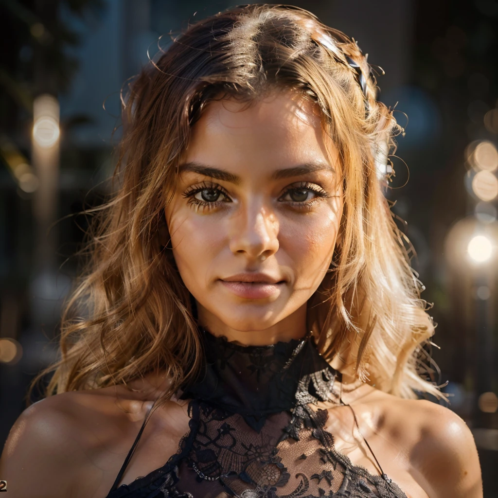 Foto de uma jovem ucraniana de 20 anos, ..RAW, Beautiful woman, (longos cabelos loiros ondulados), ((retrato)), ((rosto detalhado:1.2)), ((detailed facial features)), (pele finamente detalhada), pale skin,parque, Roda Gigante de Londres、One-piece dress with beautiful visible neckline、To sexy(cor fria), humid, humid, refletores, (masutepiece) (perfectly proportions)(Fotos realistas)(best quality) (circunstanciado) fotografado em uma Canon EOS R5, Mola 50mm, F/2.8, NFFSW, (sorrindo) (papel de parede) (Cinematic lighting) (dramatic lighting) (foco nítido) (Complicado) moda, de cima