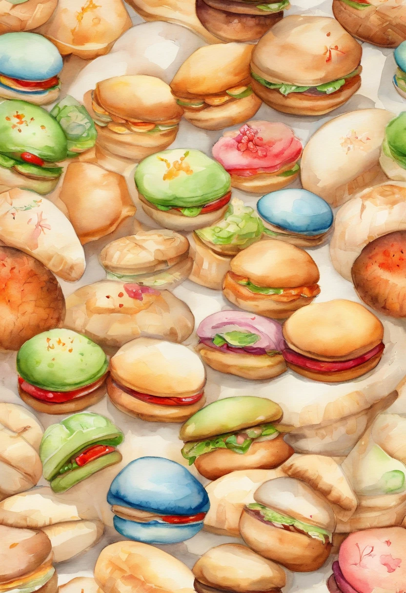 Steamed buns have just come out，Creation of fantasy，Cute Q version of food,single body